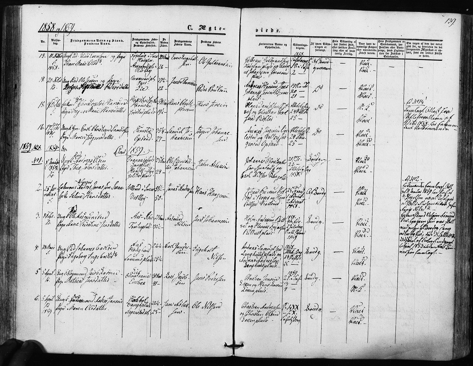 Kråkstad prestekontor Kirkebøker, SAO/A-10125a/F/Fa/L0007: Parish register (official) no. I 7, 1858-1870, p. 139