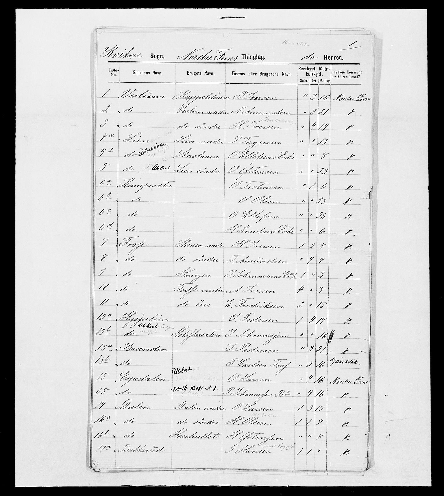 SAH, 1875 census for 0518P Nord-Fron, 1875, p. 60