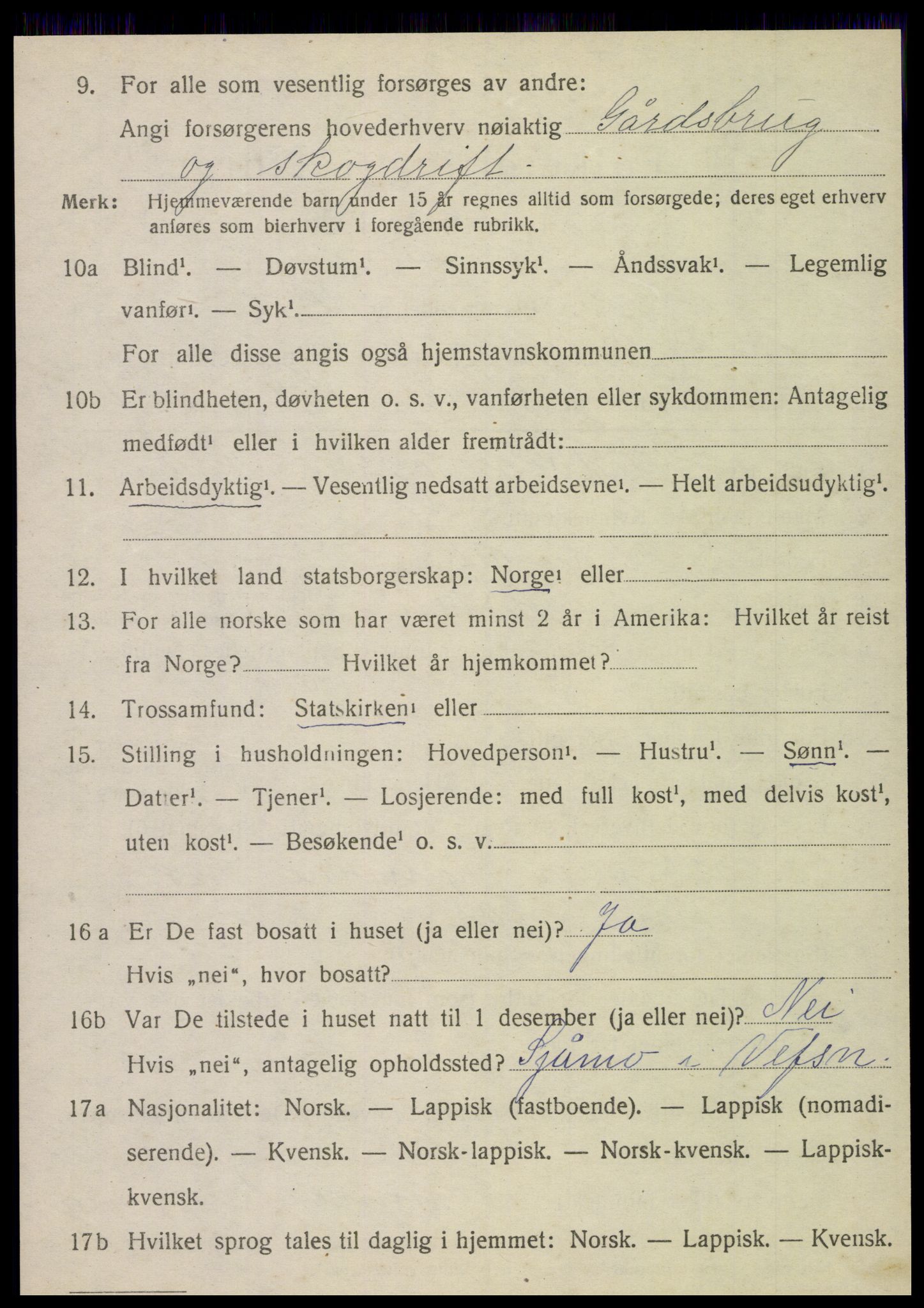 SAT, 1920 census for Vefsn, 1920, p. 8374