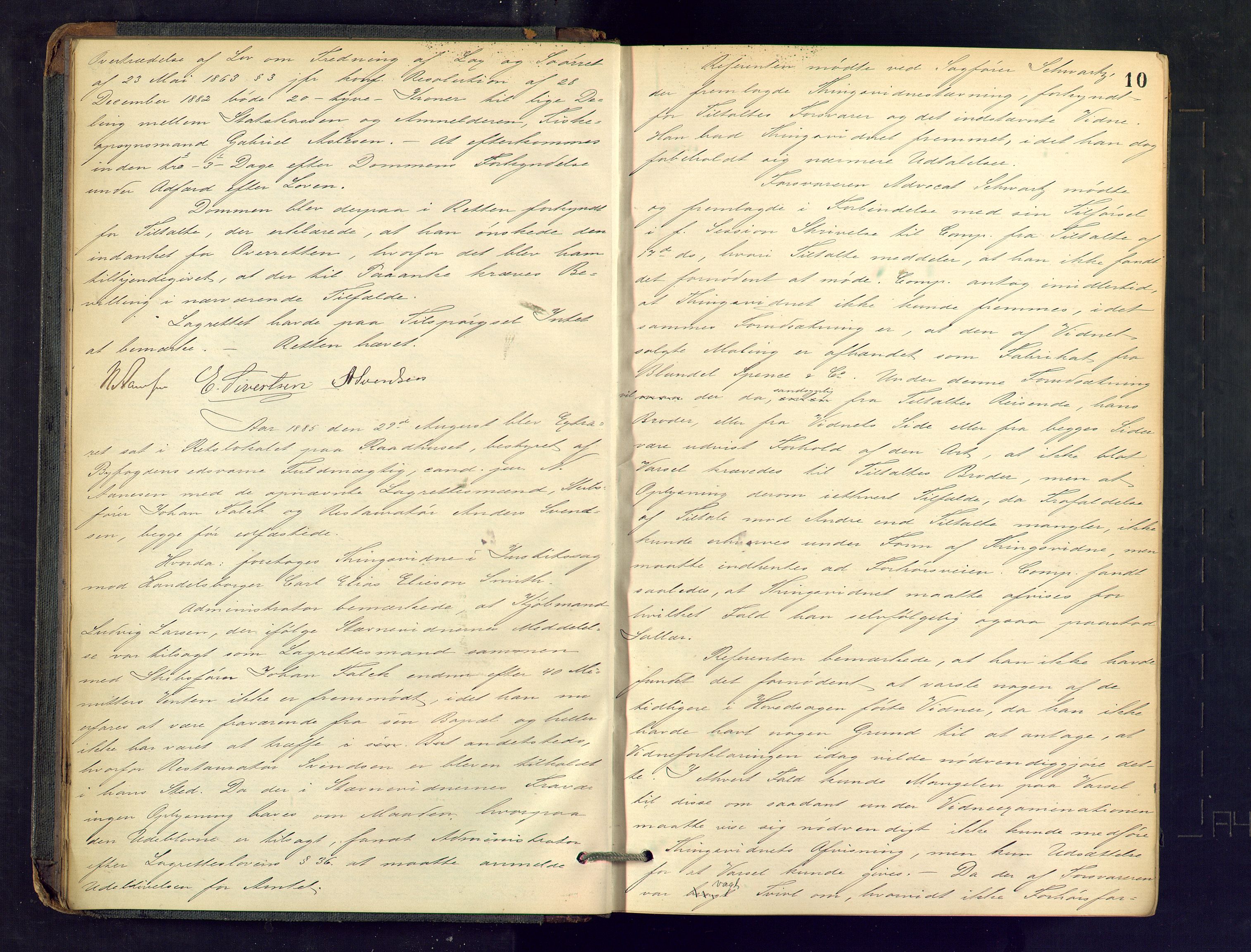 Drammen byfogd, AV/SAKO-A-222/F/Fe/L0023: Ekstrarettsprotokoll, 1885-1891, p. 10