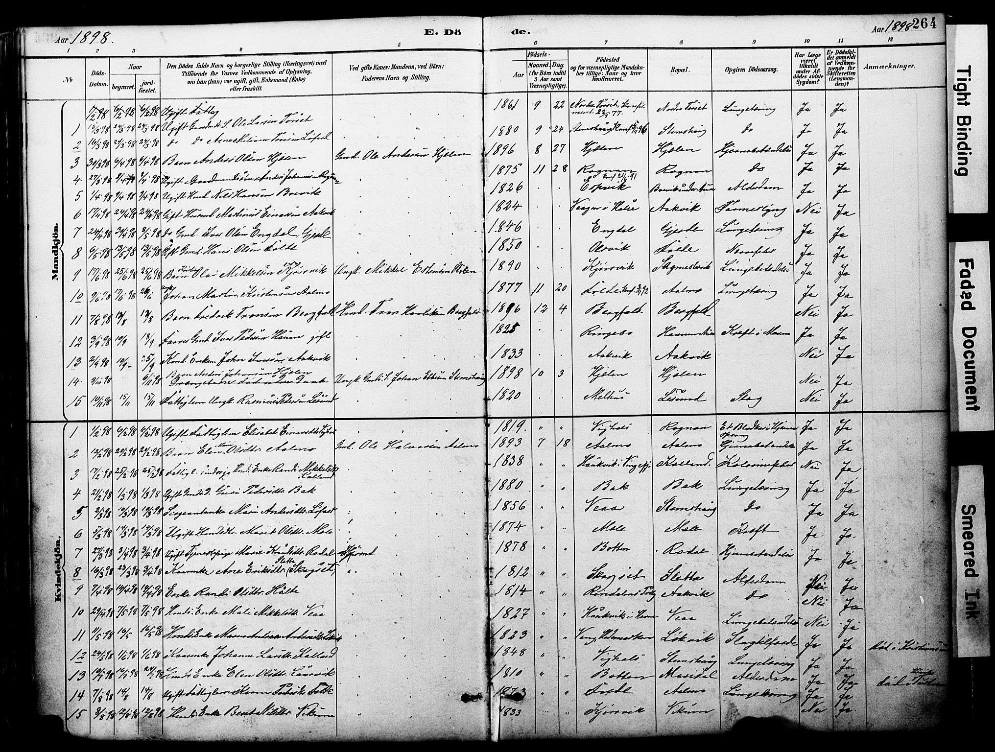 Ministerialprotokoller, klokkerbøker og fødselsregistre - Møre og Romsdal, AV/SAT-A-1454/578/L0907: Parish register (official) no. 578A06, 1887-1904, p. 264