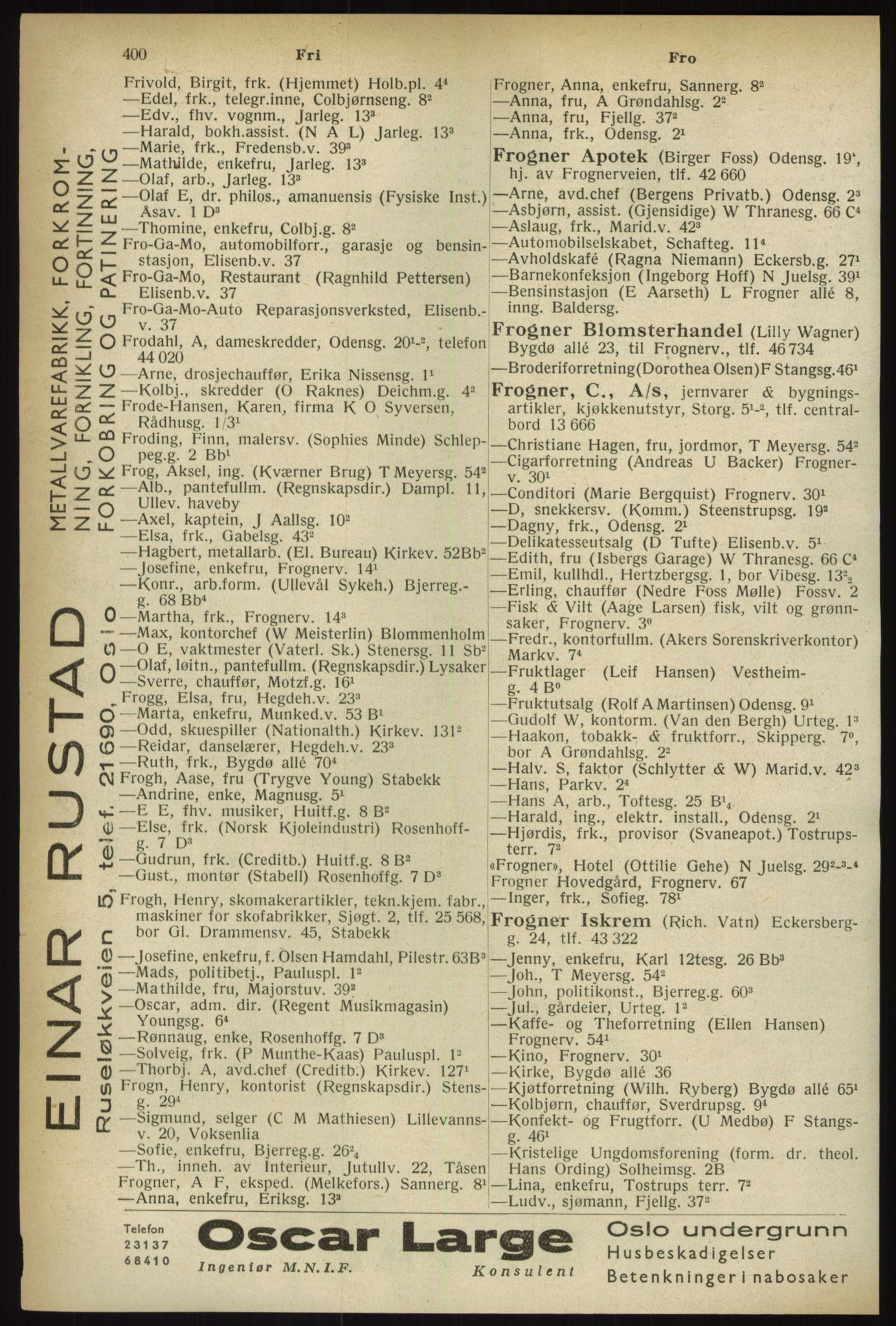 Kristiania/Oslo adressebok, PUBL/-, 1933, p. 400