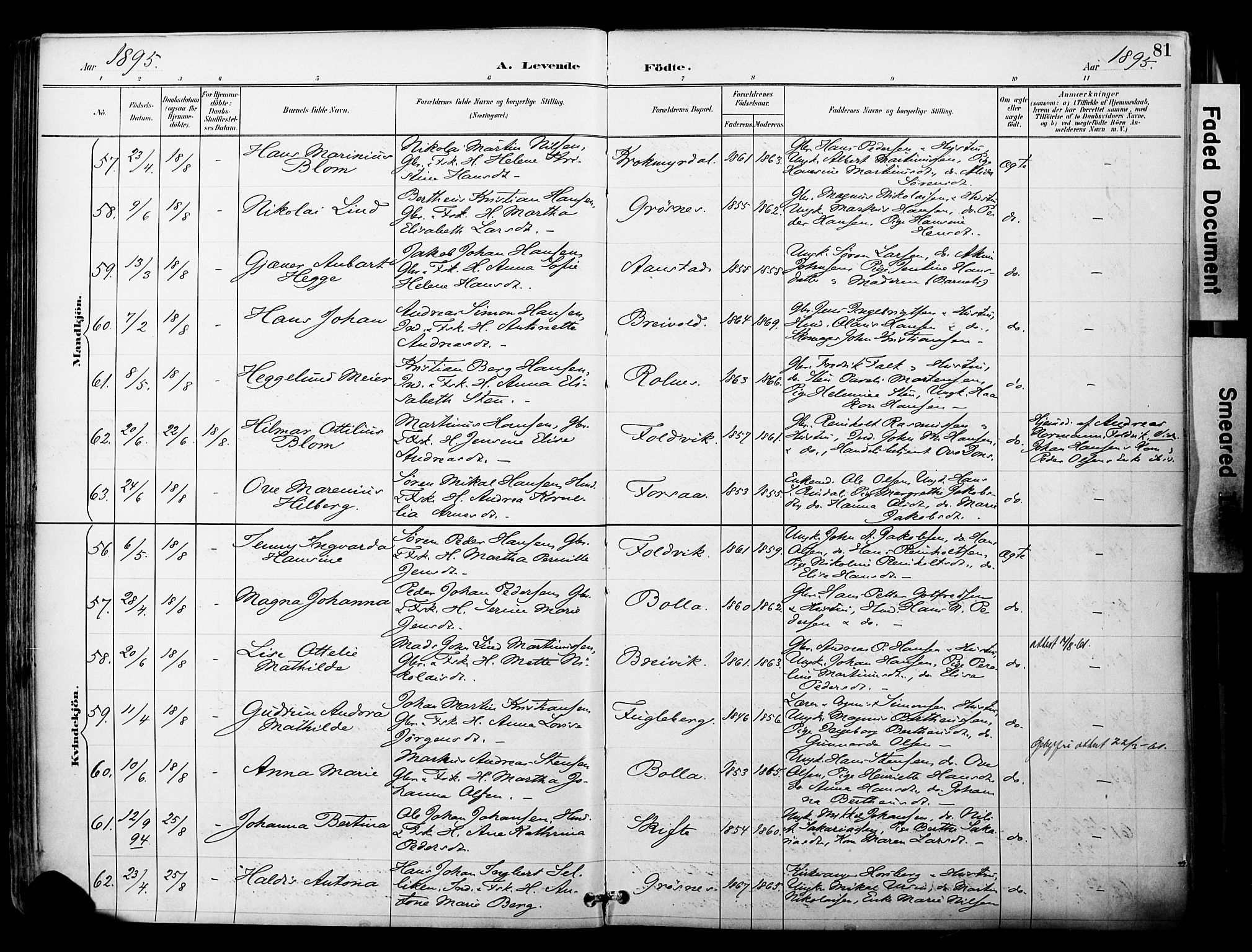Ibestad sokneprestembete, SATØ/S-0077/H/Ha/Haa/L0012kirke: Parish register (official) no. 12, 1890-1900, p. 81