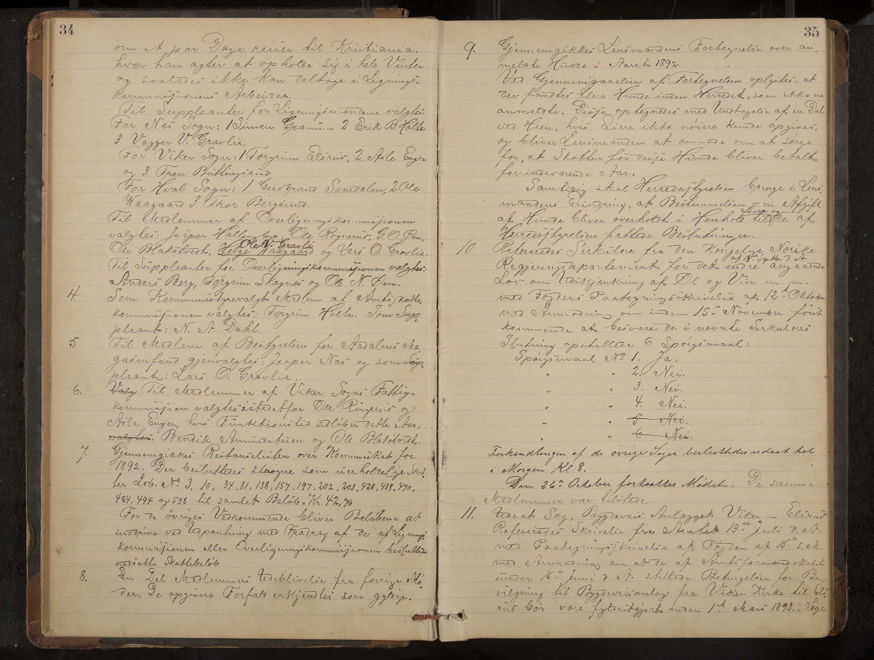 Ådal formannskap og sentraladministrasjon, IKAK/0614021/A/Aa/L0002: Møtebok, 1891-1907, p. 34-35