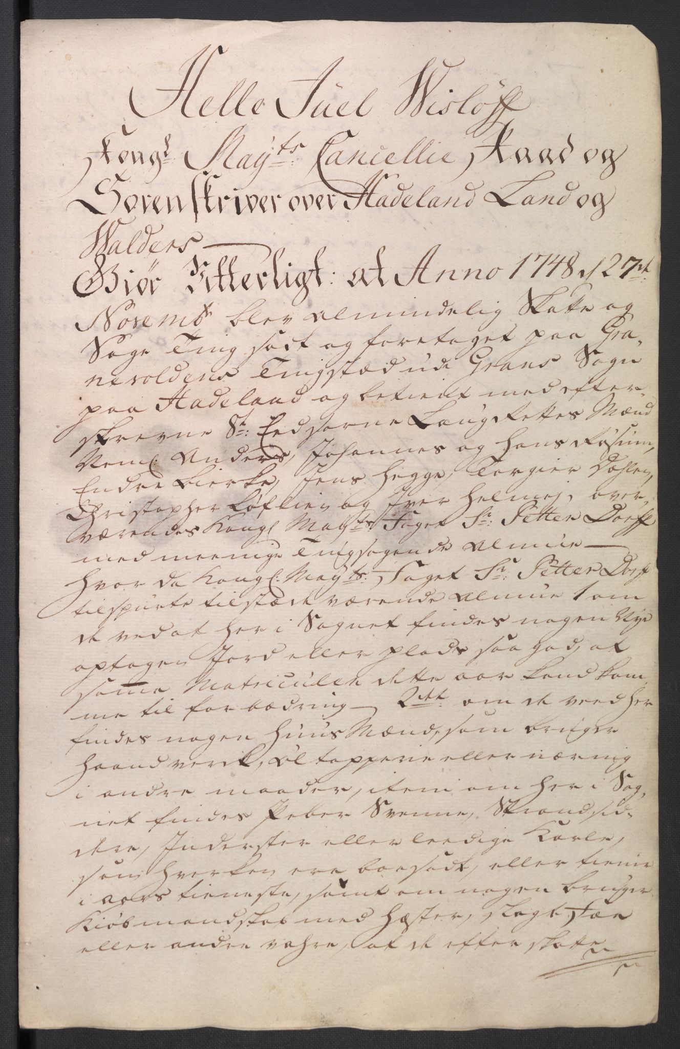 Rentekammeret inntil 1814, Reviderte regnskaper, Fogderegnskap, RA/EA-4092/R18/L1346: Fogderegnskap Hadeland, Toten og Valdres, 1747-1748, p. 301