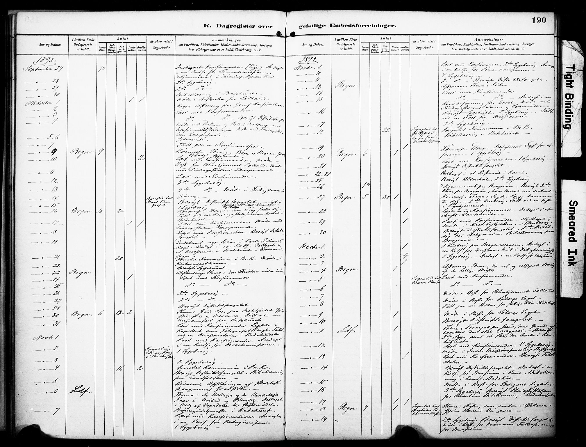 Bragernes kirkebøker, AV/SAKO-A-6/F/Fc/L0006: Parish register (official) no. III 6, 1888-1899, p. 190