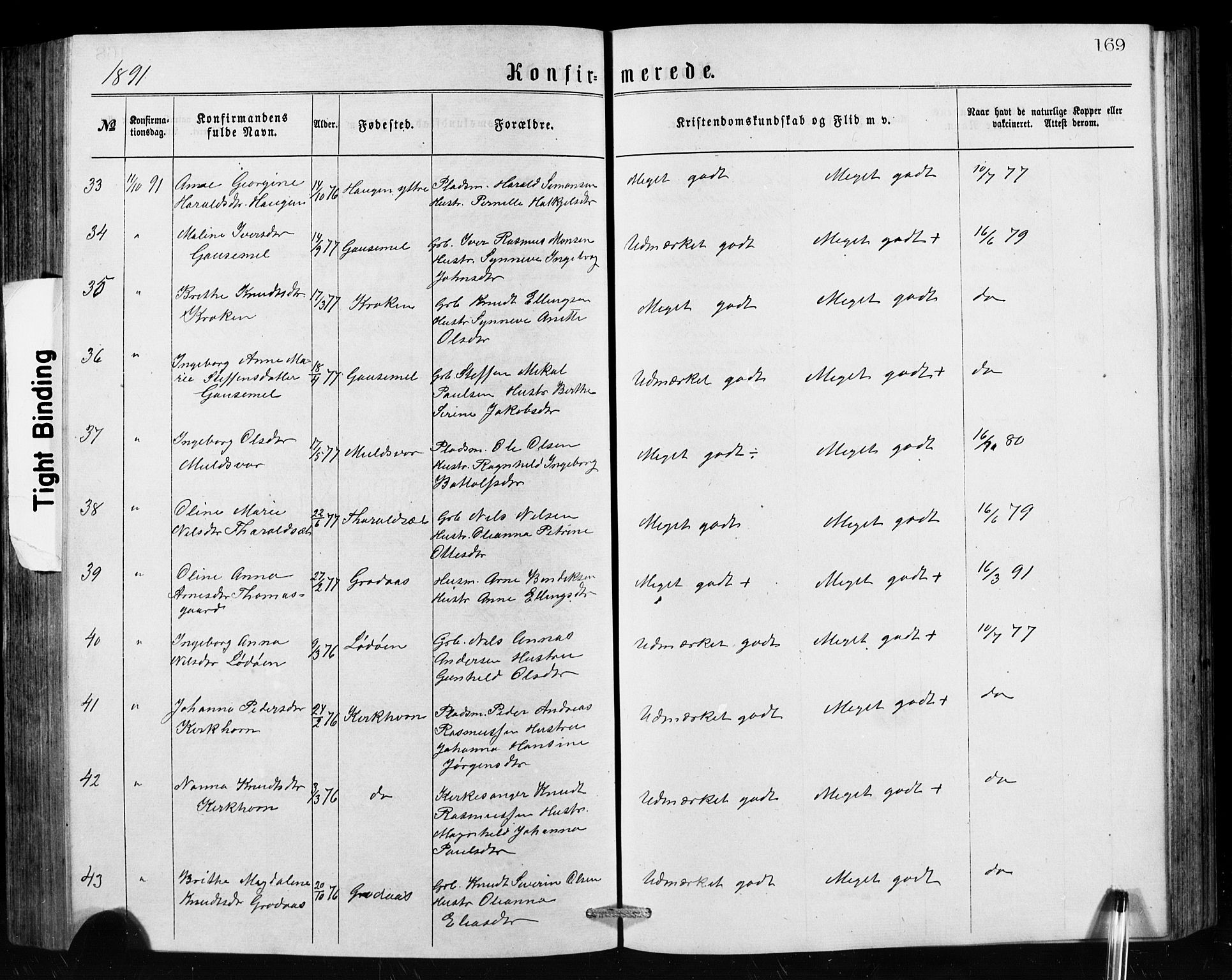 Hornindal sokneprestembete, AV/SAB-A-82401/H/Hab: Parish register (copy) no. A 1, 1876-1894, p. 169