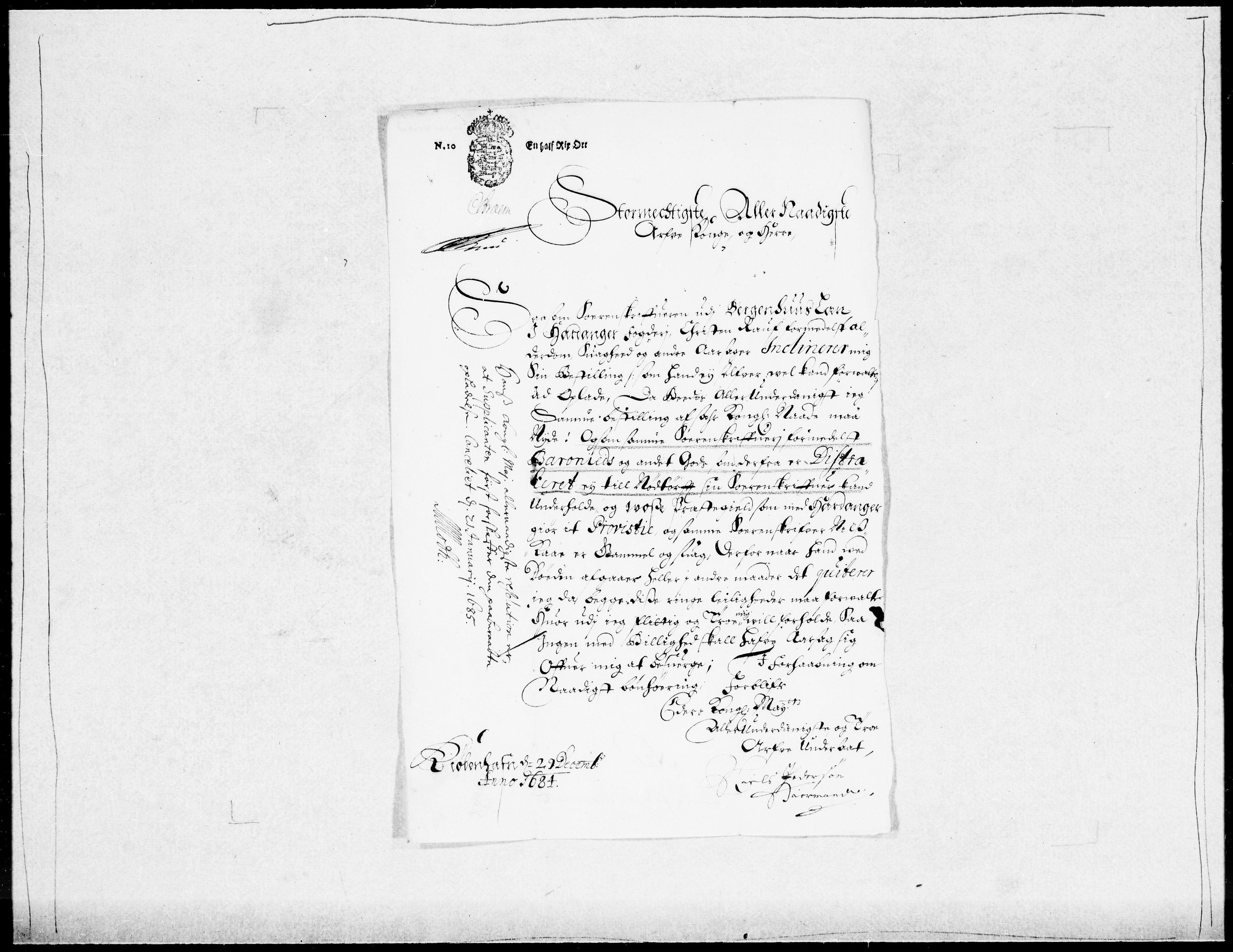 Danske Kanselli 1572-1799, AV/RA-EA-3023/F/Fc/Fcc/Fcca/L0039: Norske innlegg 1572-1799, 1685-1686, p. 26