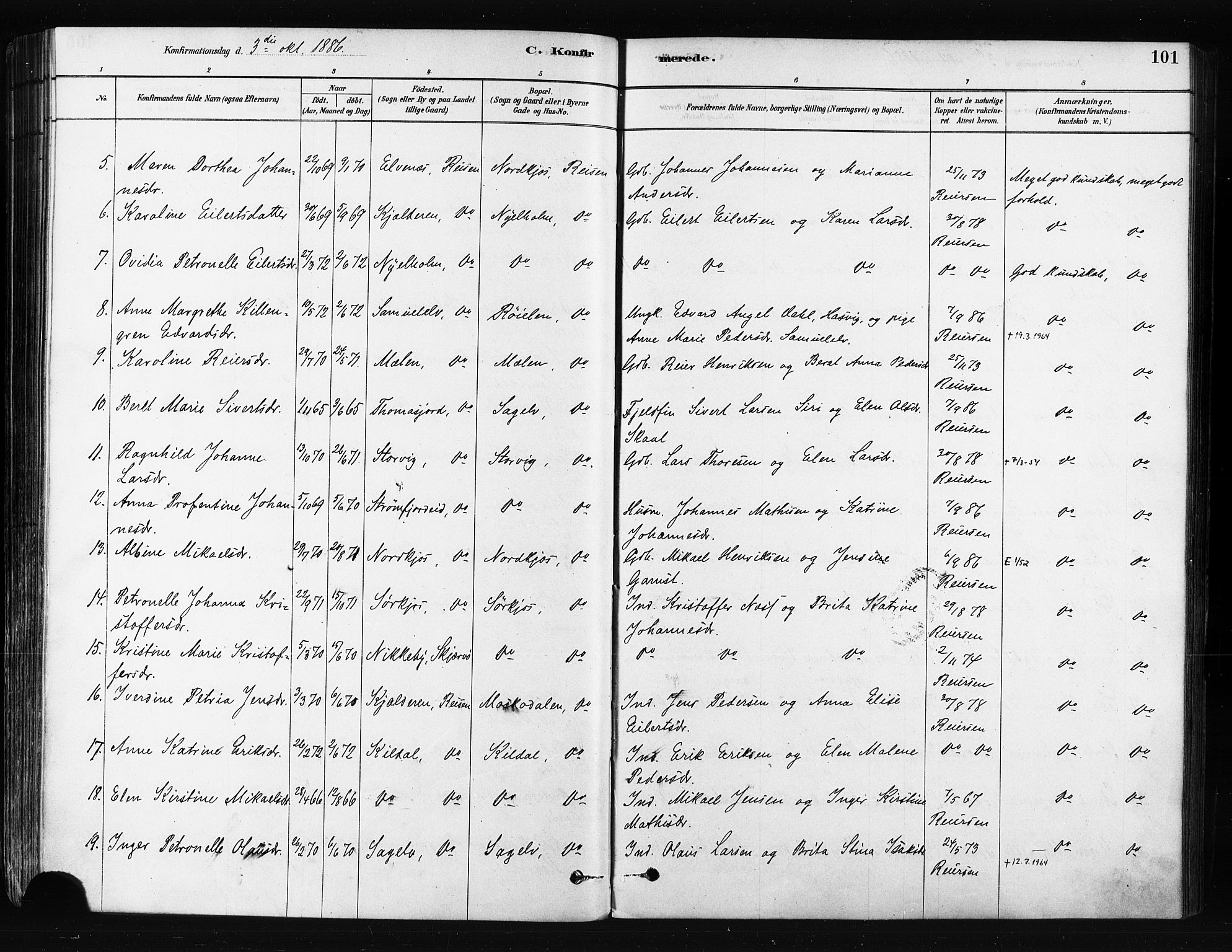 Skjervøy sokneprestkontor, AV/SATØ-S-1300/H/Ha/Haa/L0014kirke: Parish register (official) no. 14, 1878-1894, p. 101