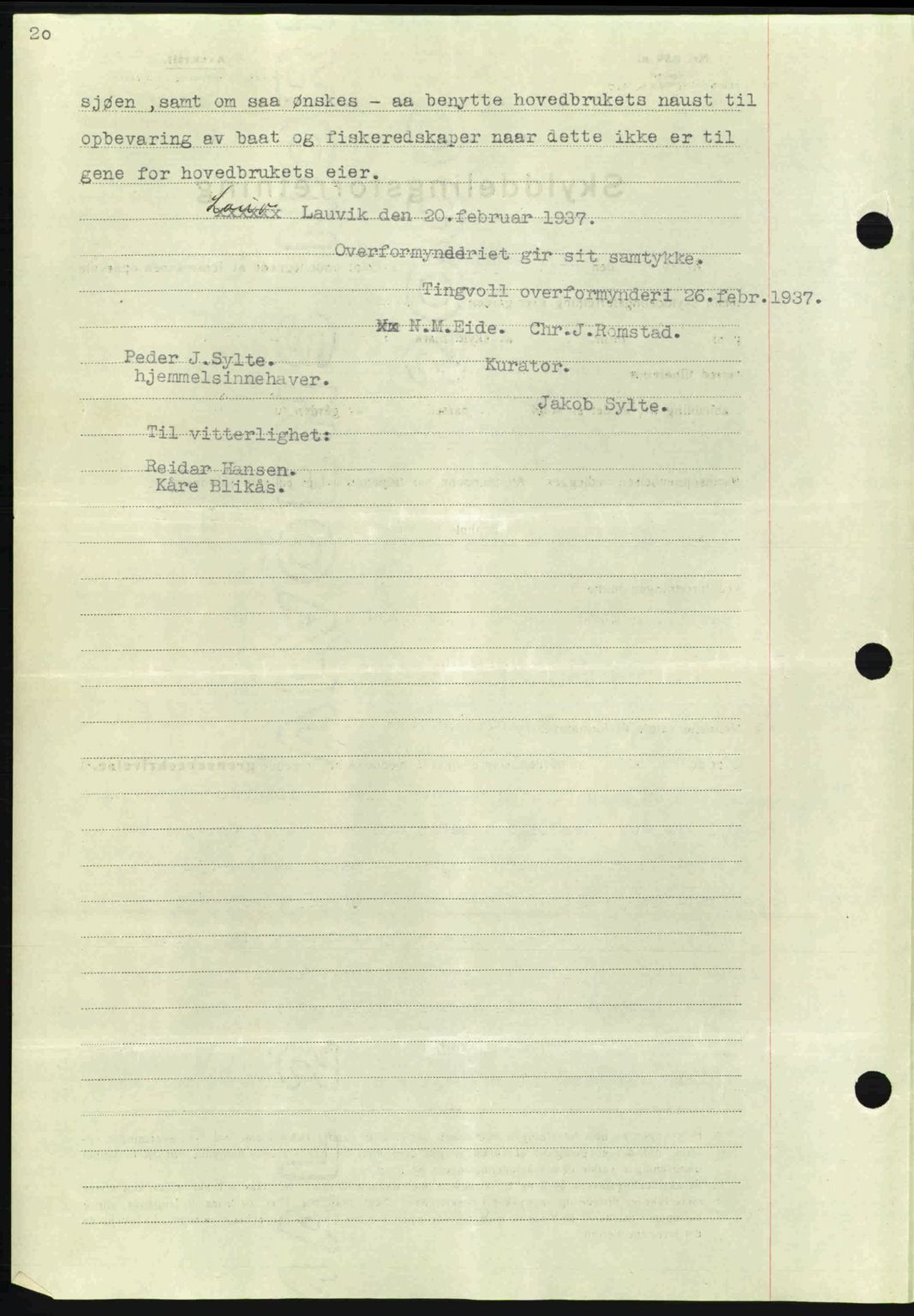 Nordmøre sorenskriveri, AV/SAT-A-4132/1/2/2Ca: Mortgage book no. A81, 1937-1937, Diary no: : 545/1937