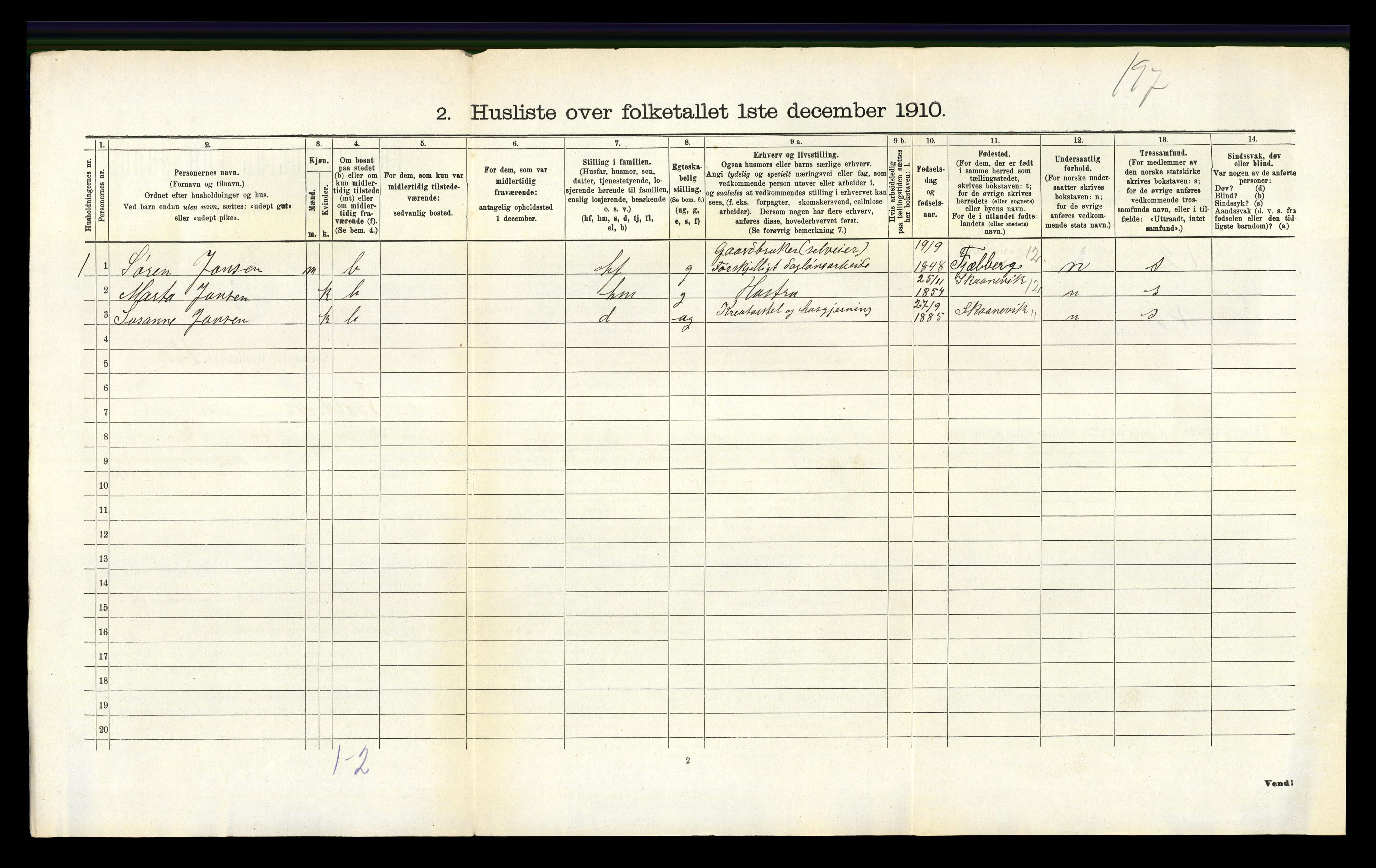 RA, 1910 census for Avaldsnes, 1910, p. 1002