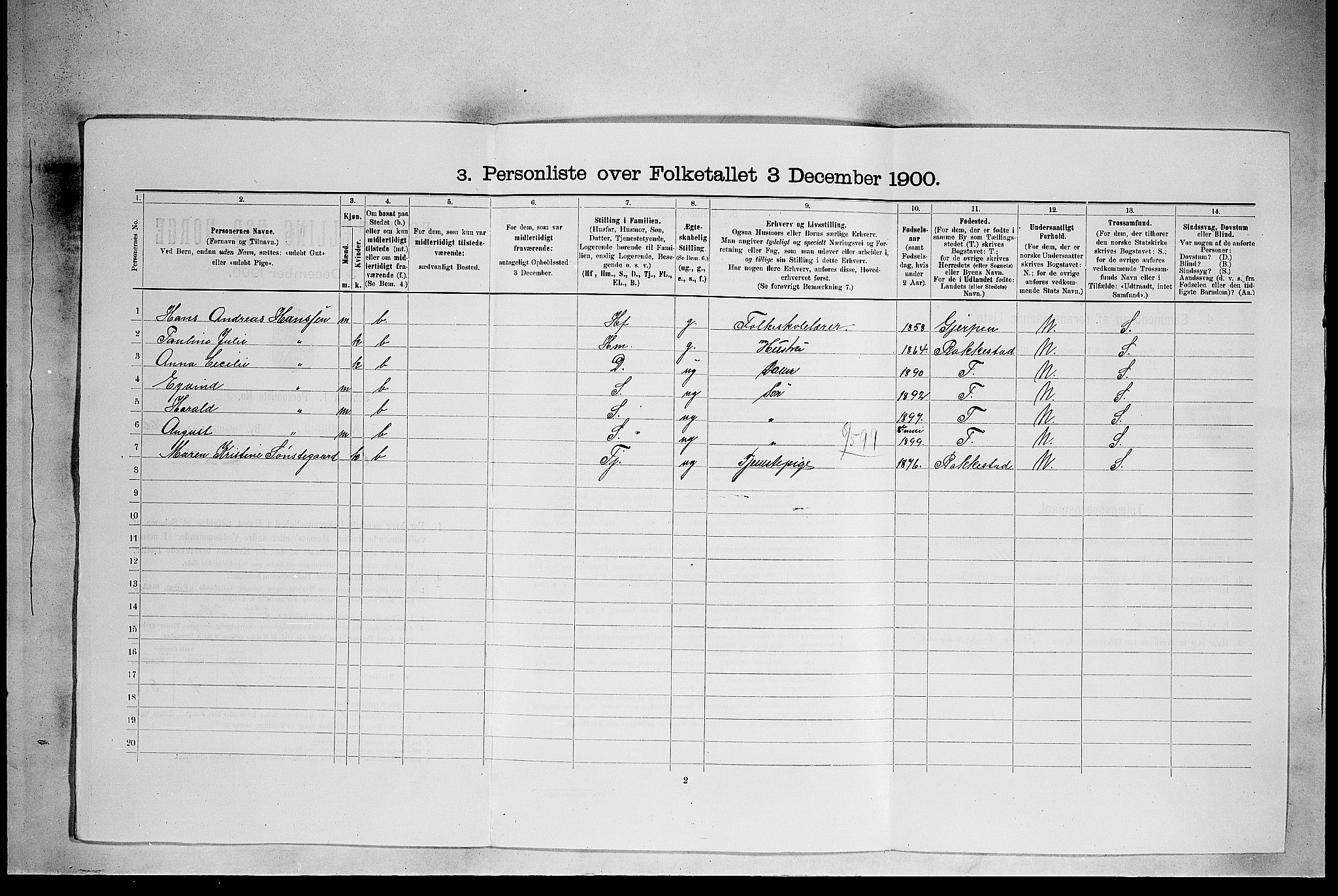 SAO, 1900 census for Kristiania, 1900, p. 30