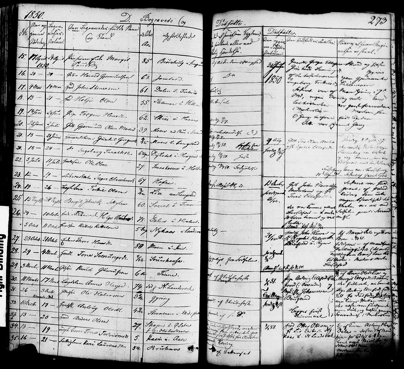 Heddal kirkebøker, AV/SAKO-A-268/F/Fa/L0006: Parish register (official) no. I 6, 1837-1854, p. 273