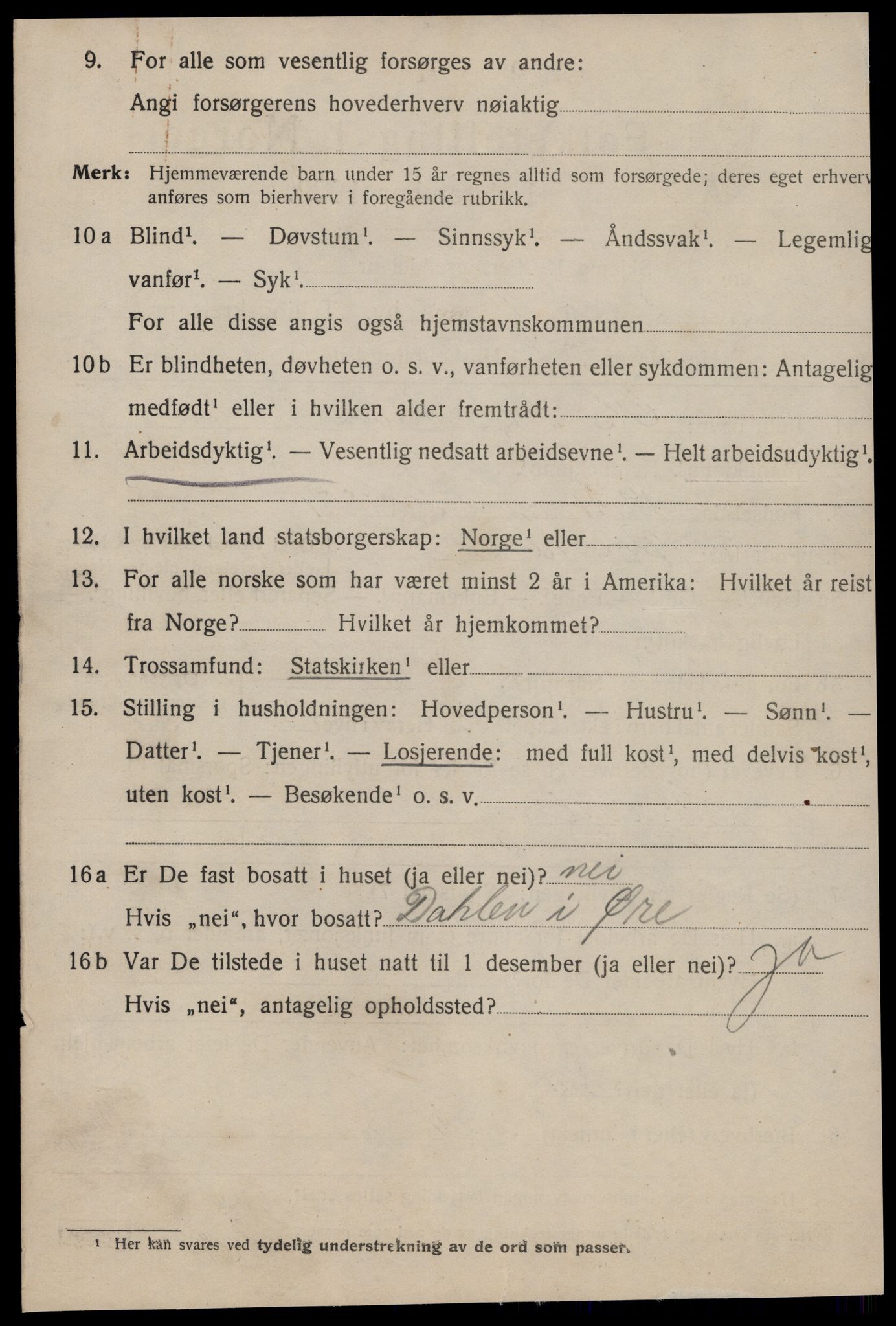 SAT, 1920 census for Kristiansund, 1920, p. 17024