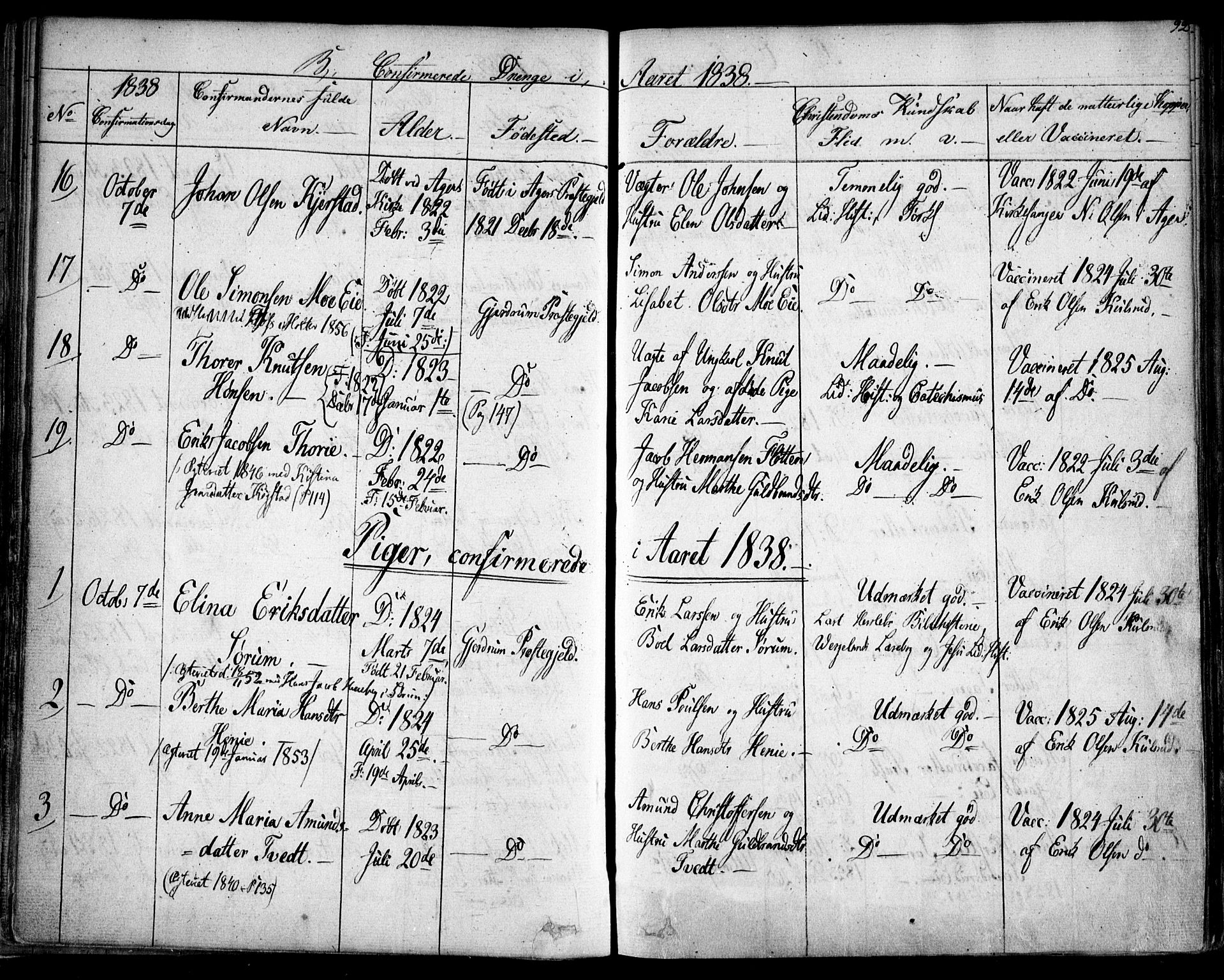 Gjerdrum prestekontor Kirkebøker, AV/SAO-A-10412b/F/Fa/L0005: Parish register (official) no. I 5, 1835-1845, p. 92