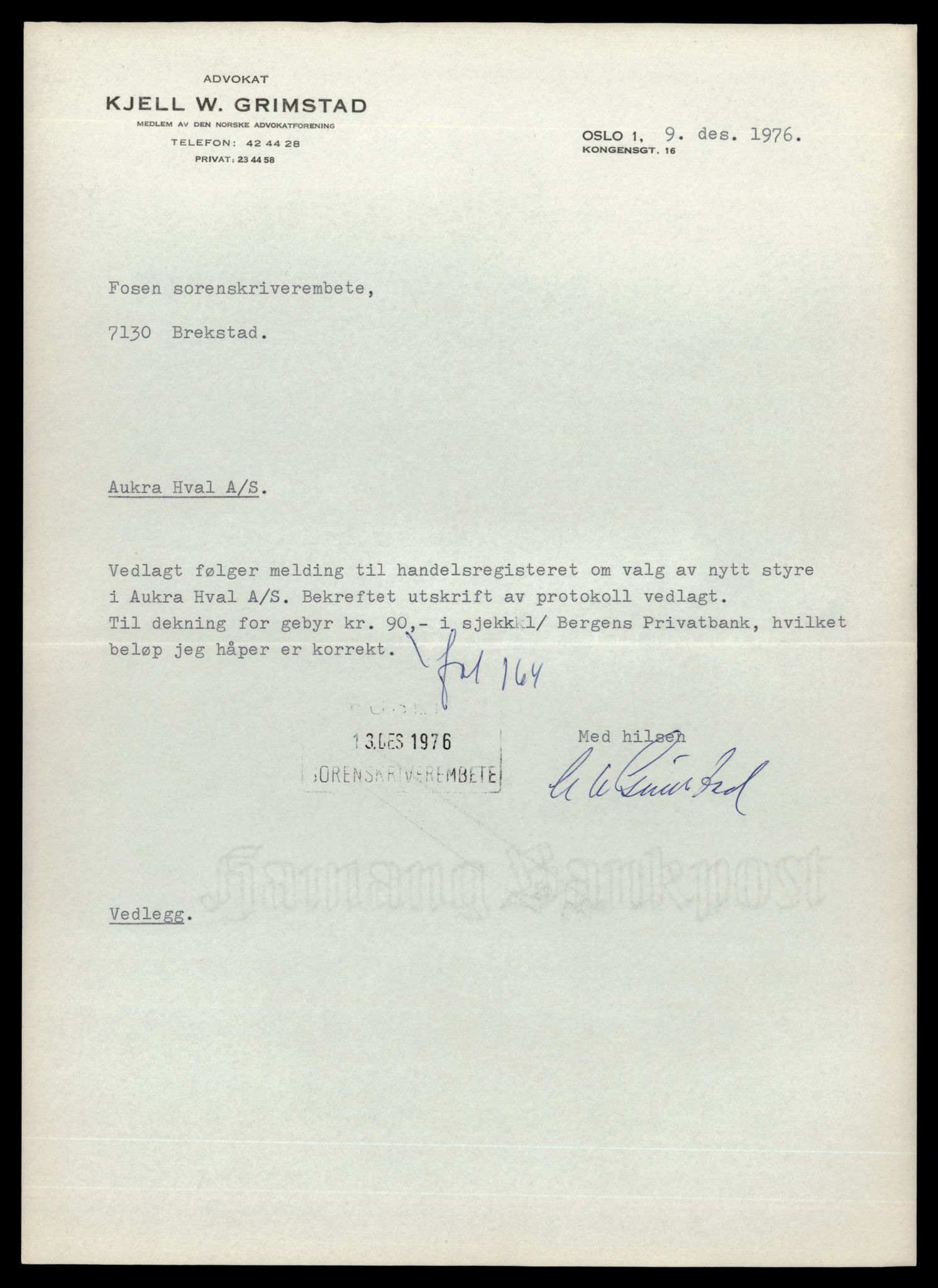 Fosen sorenskriveri, AV/SAT-A-1107/2/J/Jd/Jdc/L0009: Bilag, 1976-1978, p. 5