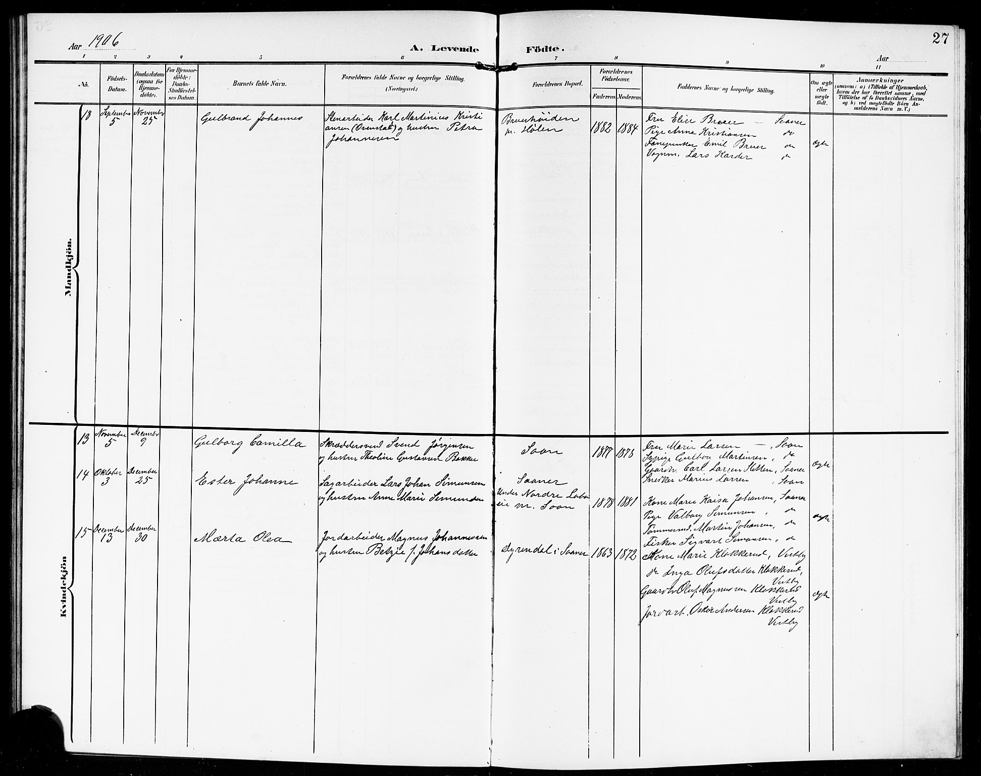 Vestby prestekontor Kirkebøker, AV/SAO-A-10893/G/Gb/L0002: Parish register (copy) no. II 2, 1903-1914, p. 27