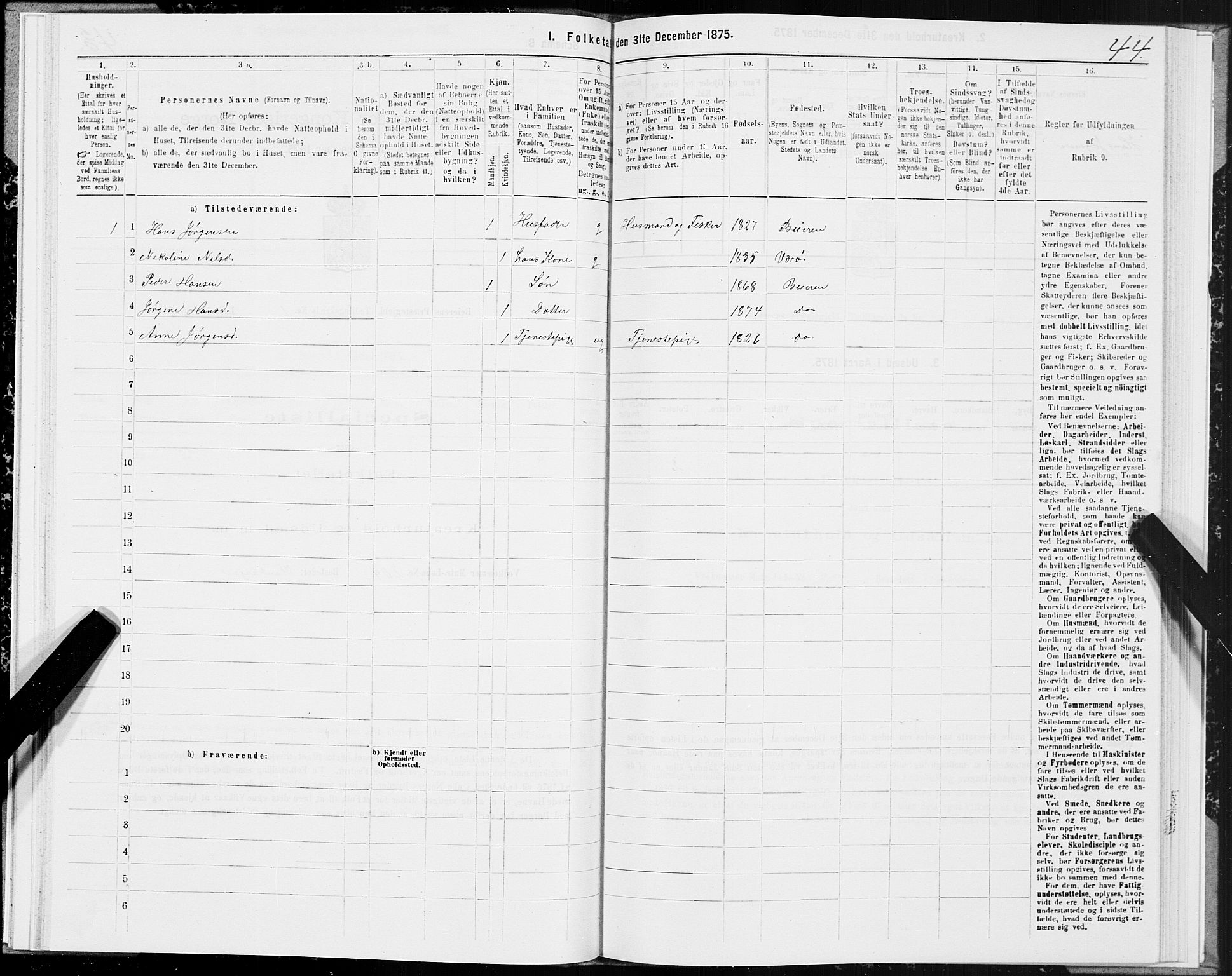 SAT, 1875 census for 1839P Beiarn, 1875, p. 1044