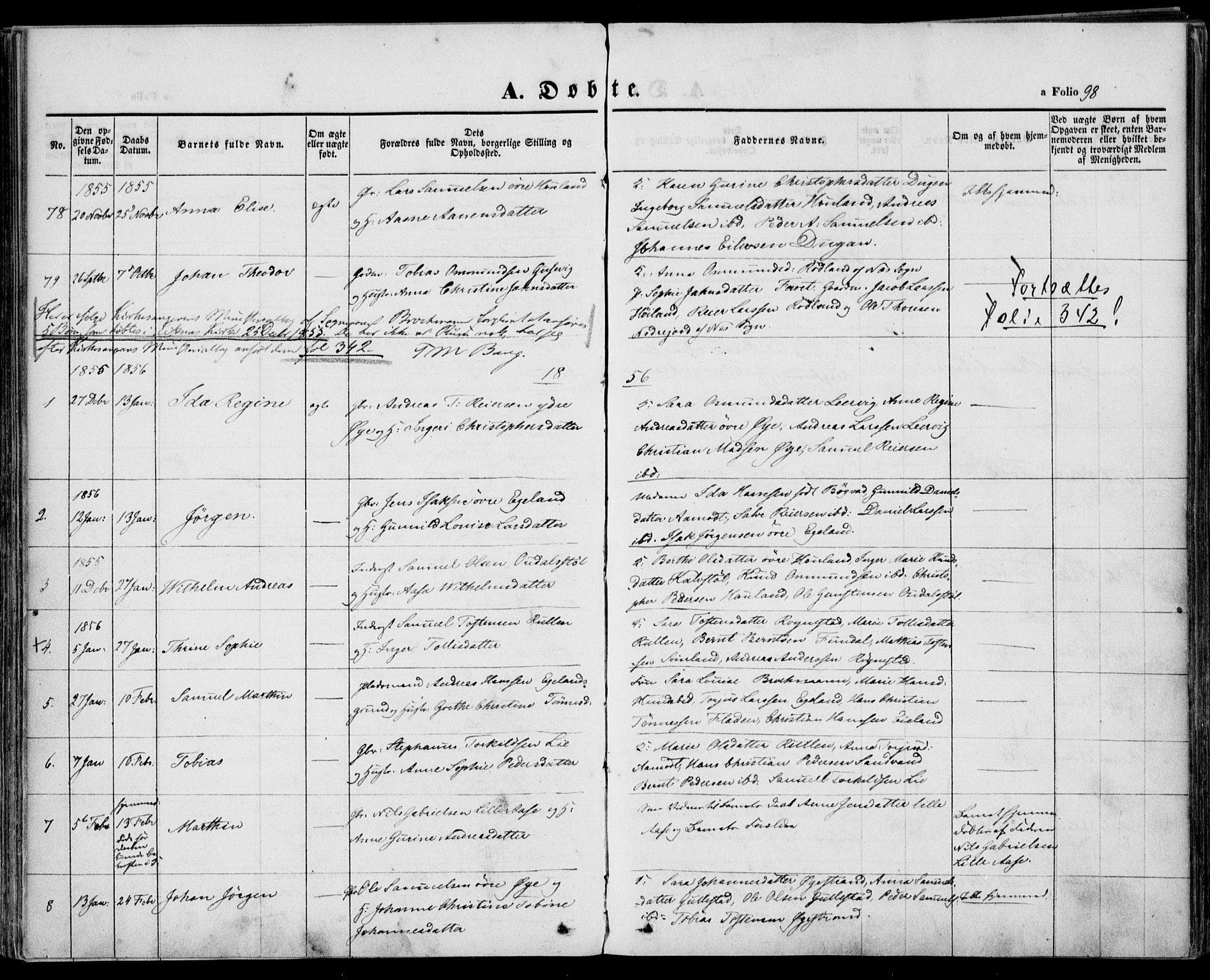 Kvinesdal sokneprestkontor, AV/SAK-1111-0026/F/Fa/Fab/L0005: Parish register (official) no. A 5, 1844-1857, p. 98