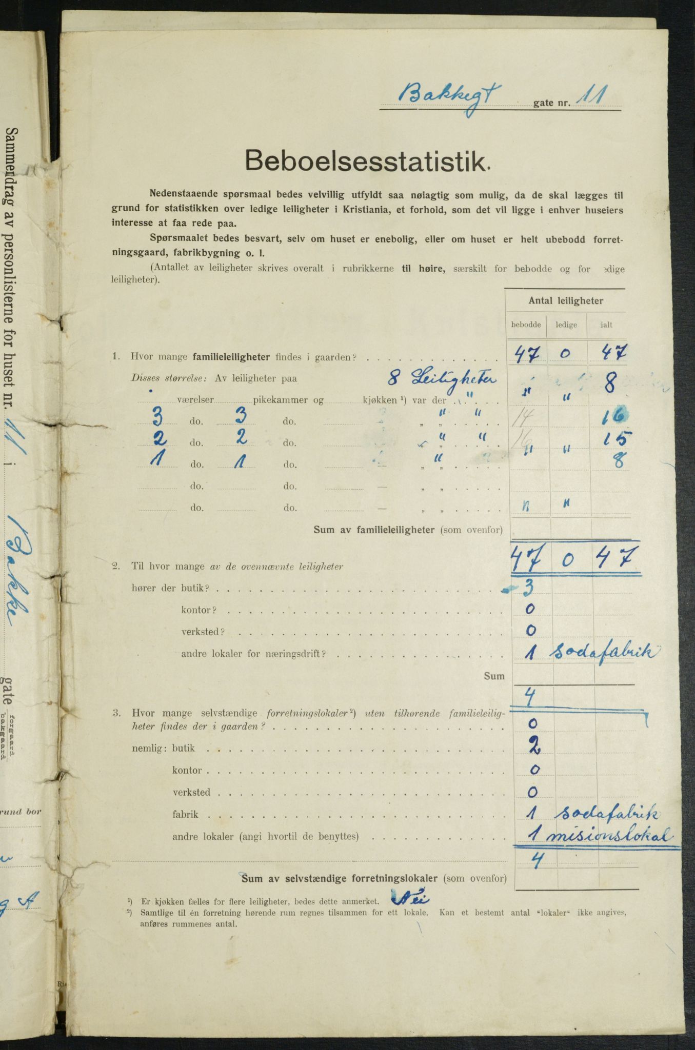 OBA, Municipal Census 1914 for Kristiania, 1914, p. 2779