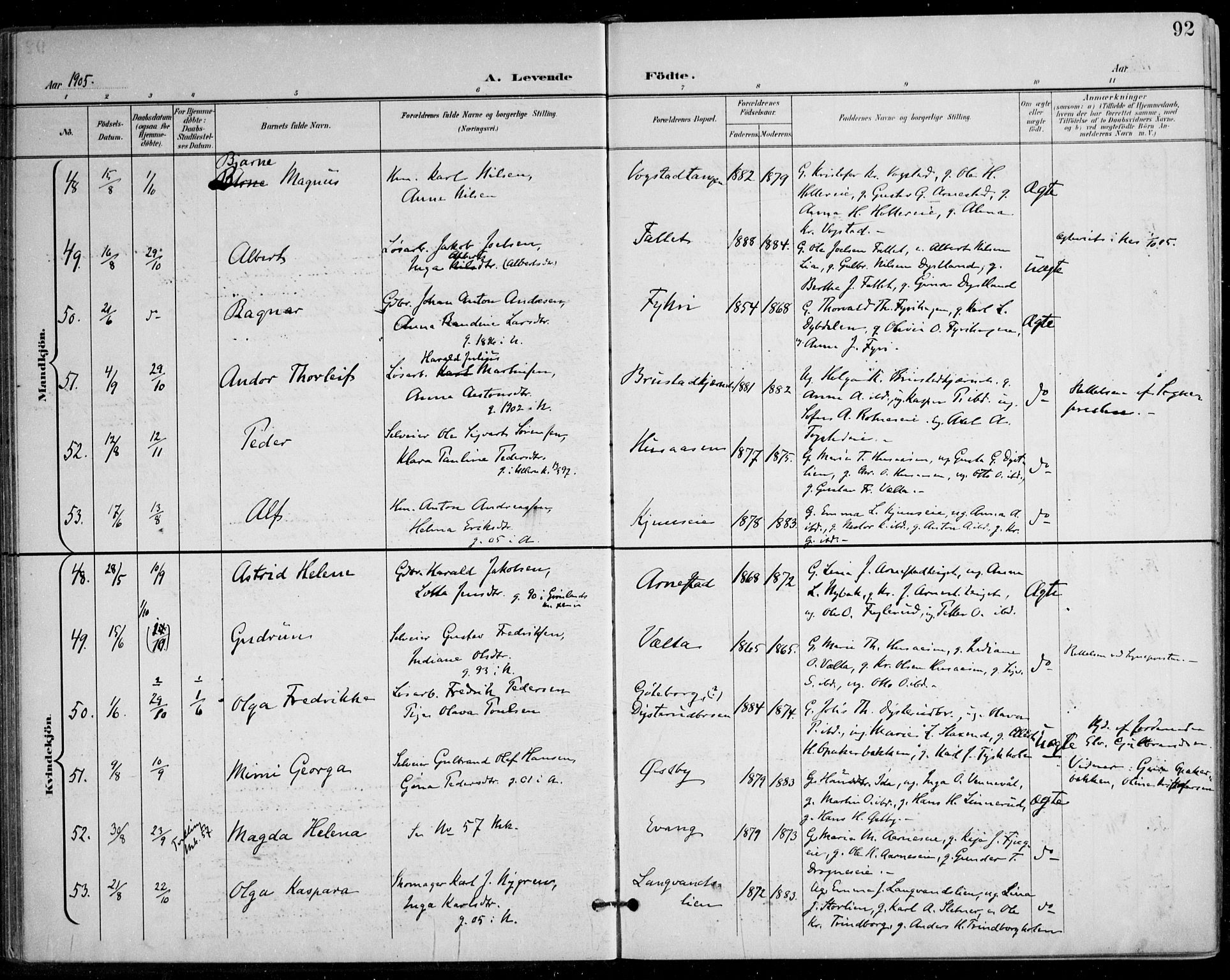 Nes prestekontor Kirkebøker, AV/SAO-A-10410/F/Fa/L0011: Parish register (official) no. I 11, 1899-1918, p. 92