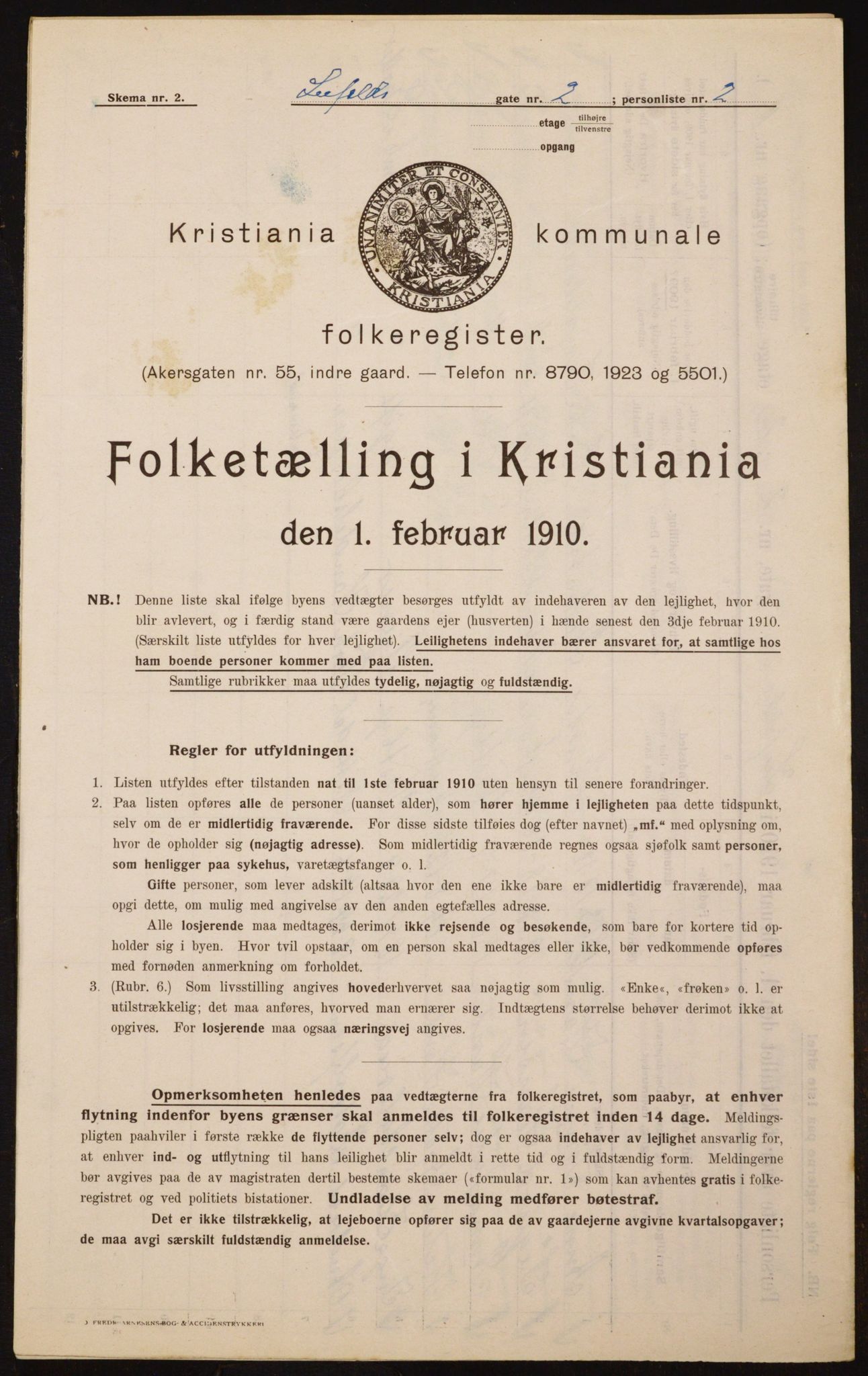 OBA, Municipal Census 1910 for Kristiania, 1910, p. 55291