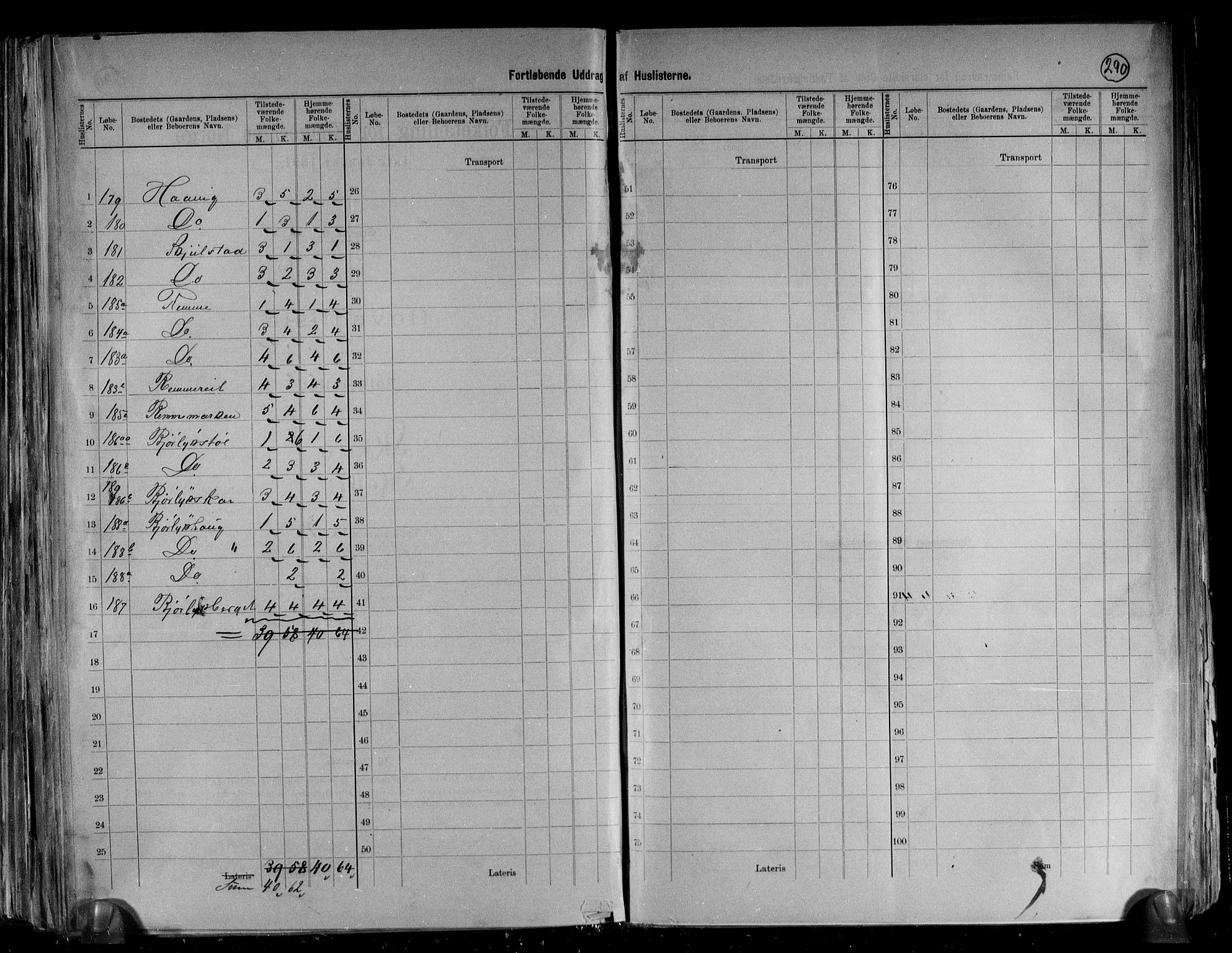 RA, 1891 census for 1529 Skodje, 1891, p. 39