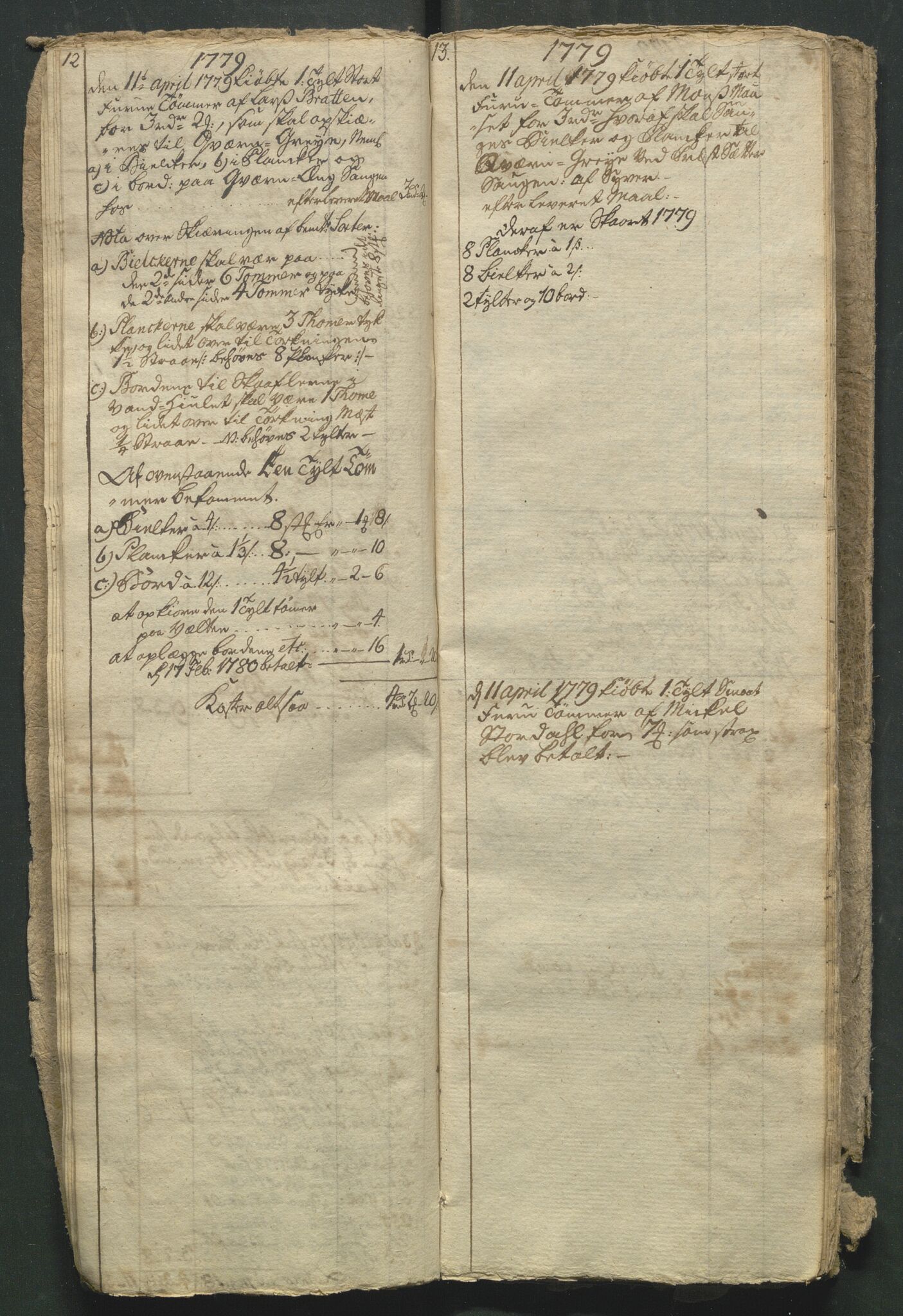 Åker i Vang, Hedmark, og familien Todderud, AV/SAH-ARK-010/R/Ra/L0001/0003: Regnskapsbøker/lister / 'Skyldbog', 1775-1799
