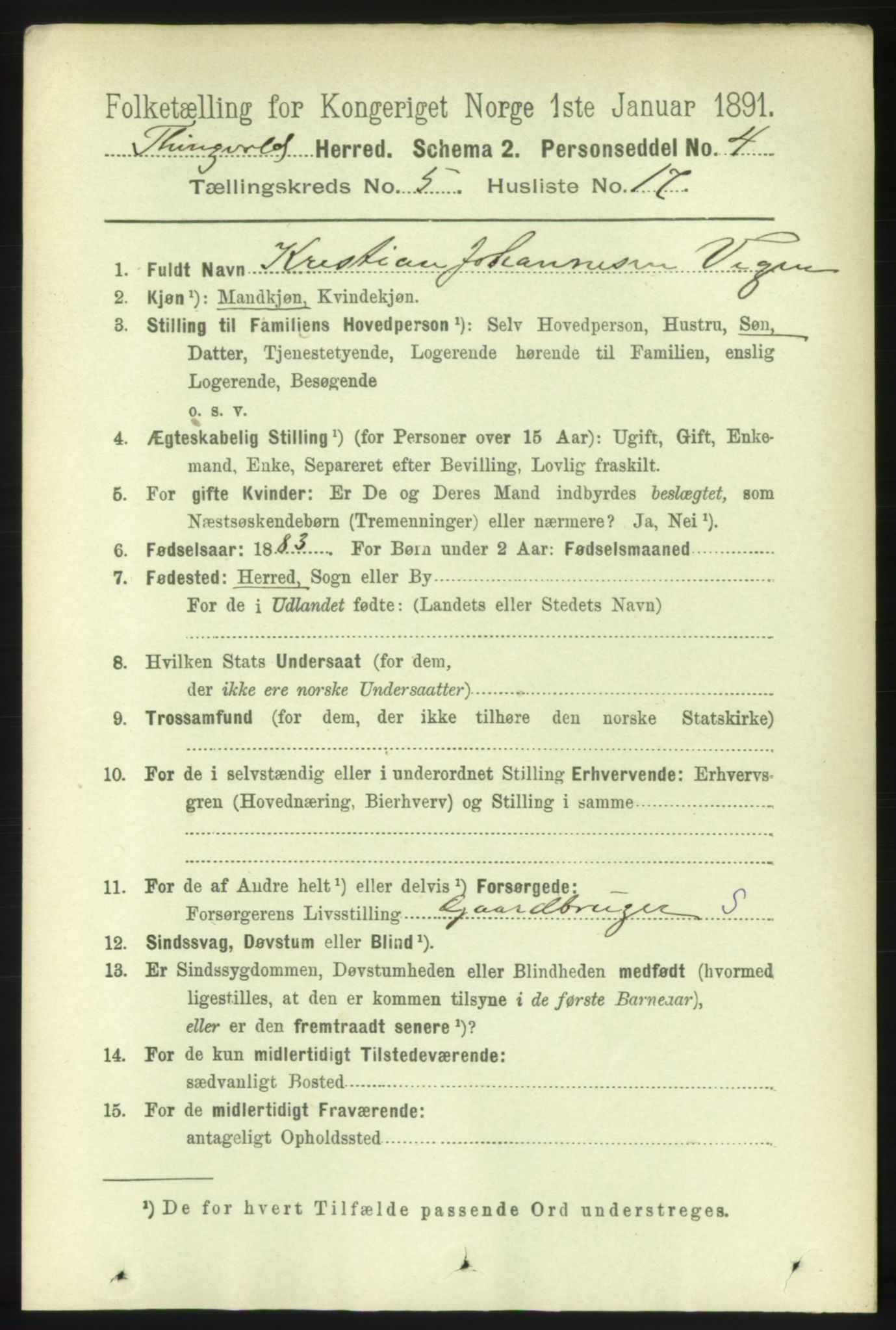 RA, 1891 census for 1560 Tingvoll, 1891, p. 2162