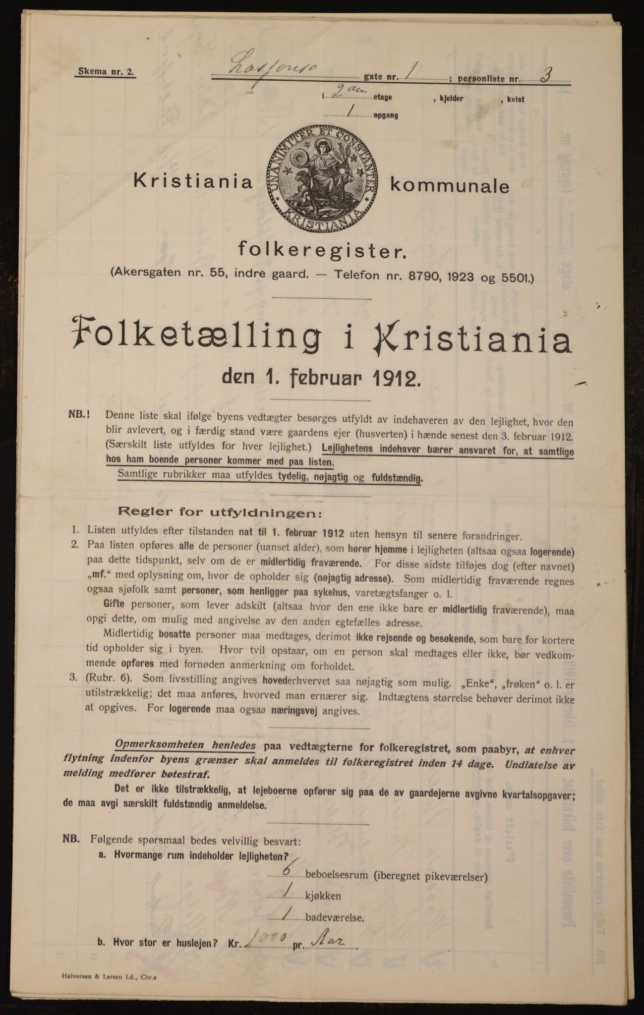 OBA, Municipal Census 1912 for Kristiania, 1912, p. 57538