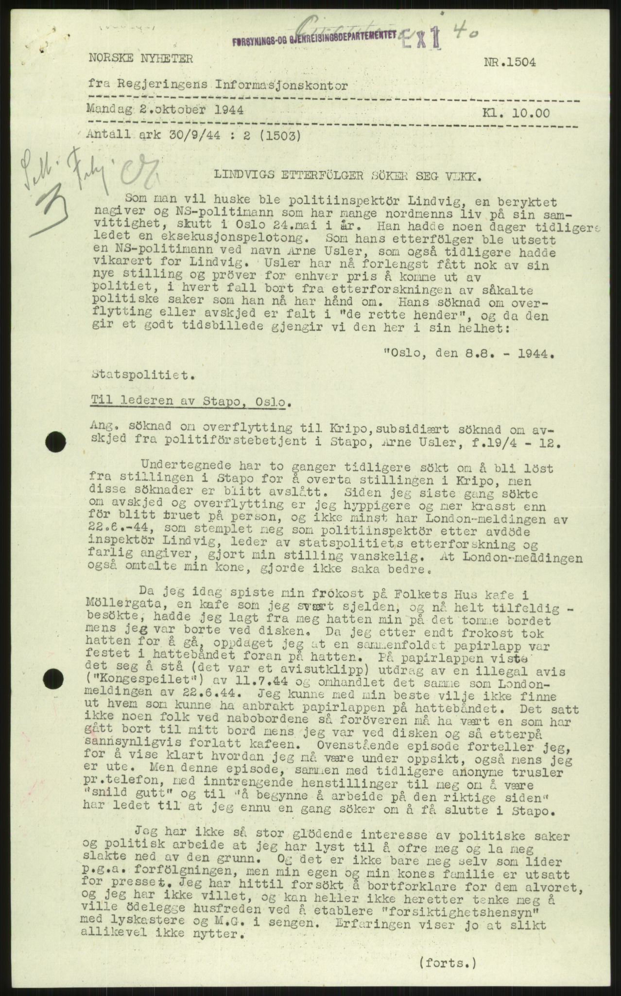 Kommunaldepartementet, Den alminnelige avdeling, RA/S-1437/F/Fe, 1944, p. 151