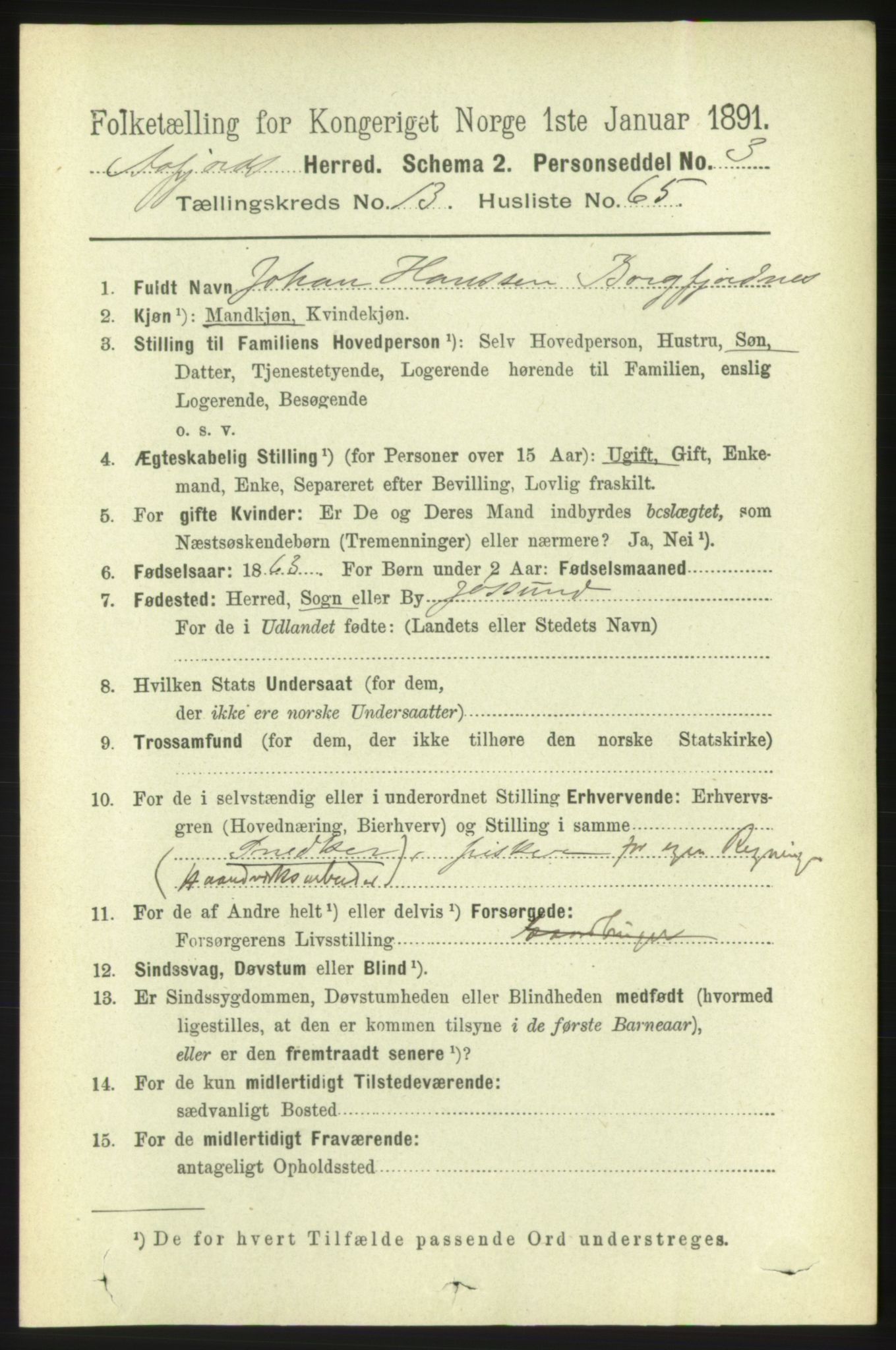 RA, 1891 census for 1630 Åfjord, 1891, p. 4592