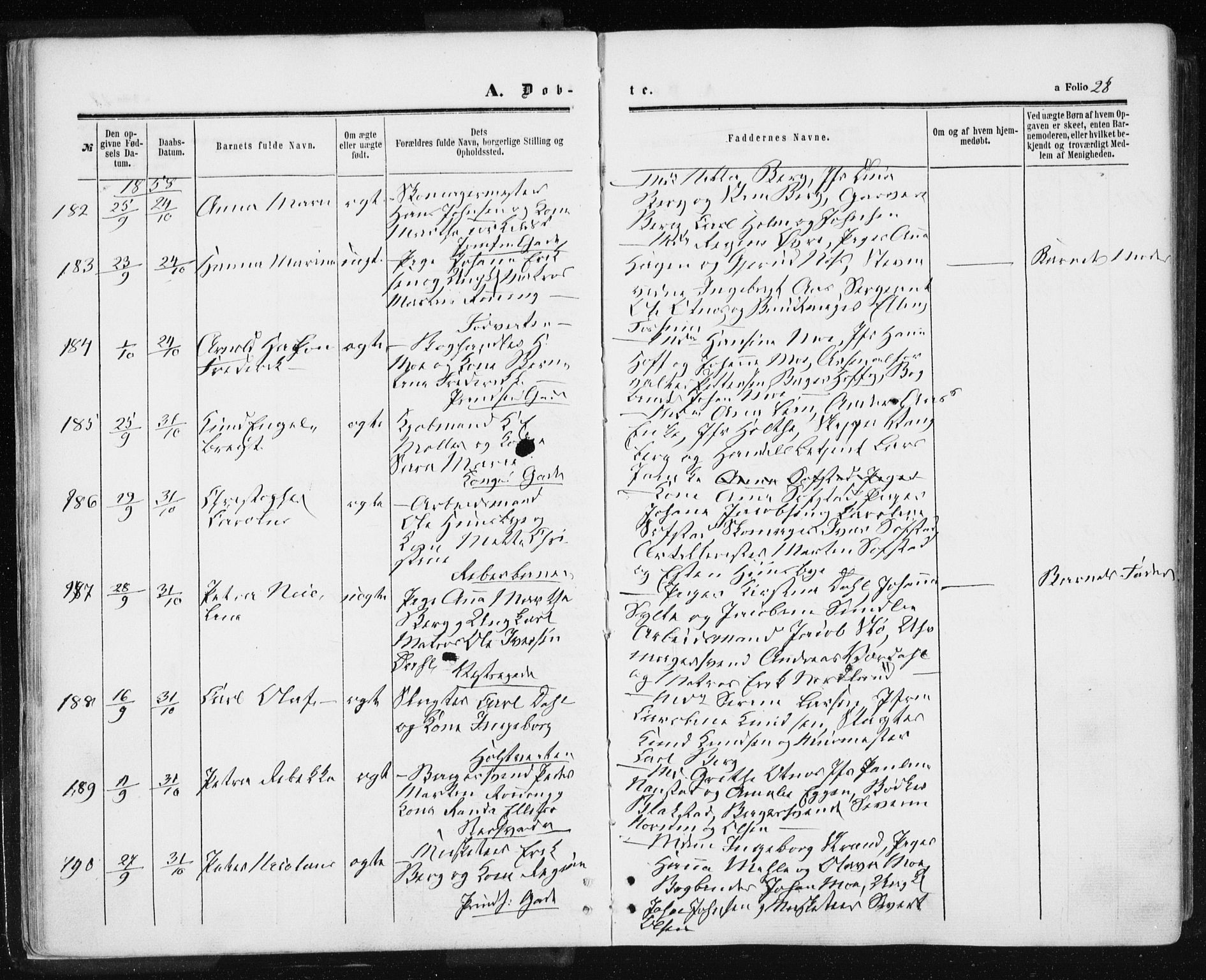 Ministerialprotokoller, klokkerbøker og fødselsregistre - Sør-Trøndelag, AV/SAT-A-1456/601/L0053: Parish register (official) no. 601A21, 1857-1865, p. 28