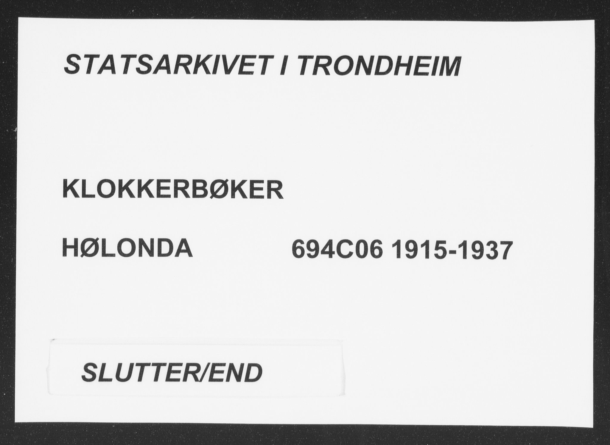 Ministerialprotokoller, klokkerbøker og fødselsregistre - Sør-Trøndelag, SAT/A-1456/694/L1134: Parish register (copy) no. 694C06, 1915-1937