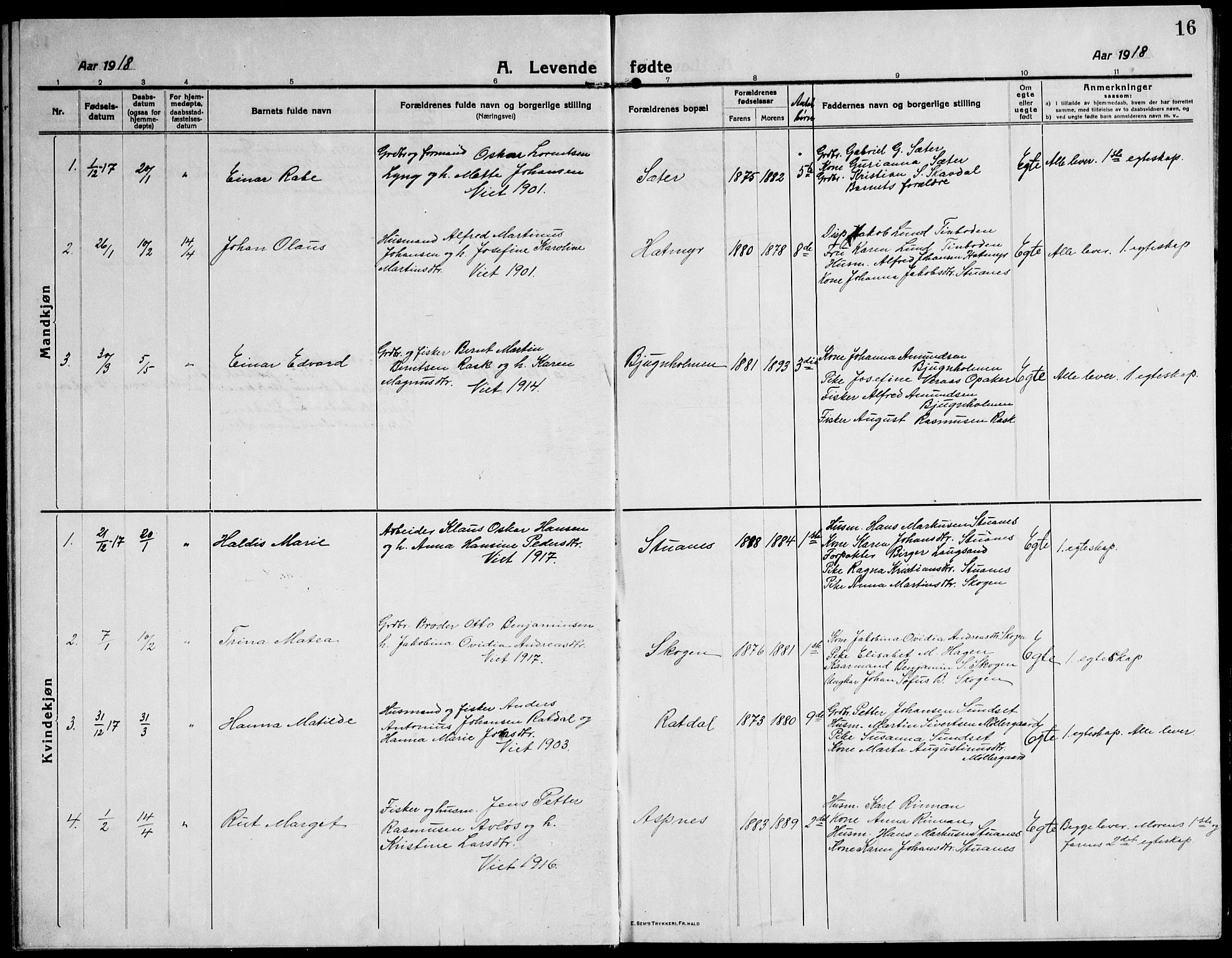 Ministerialprotokoller, klokkerbøker og fødselsregistre - Sør-Trøndelag, SAT/A-1456/651/L0648: Parish register (copy) no. 651C02, 1915-1945, p. 16