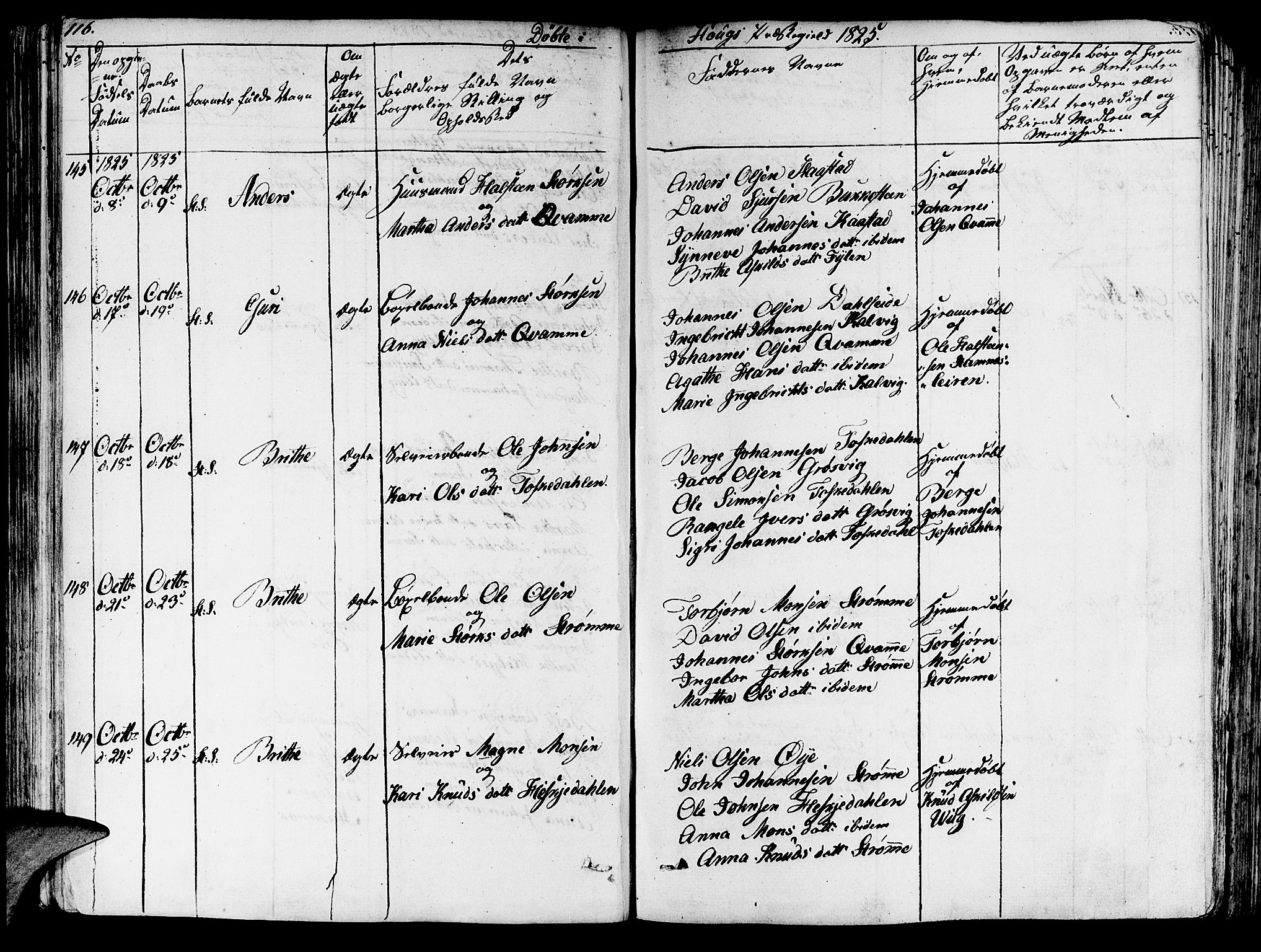 Haus sokneprestembete, AV/SAB-A-75601/H/Haa: Parish register (official) no. A 13, 1821-1827, p. 116