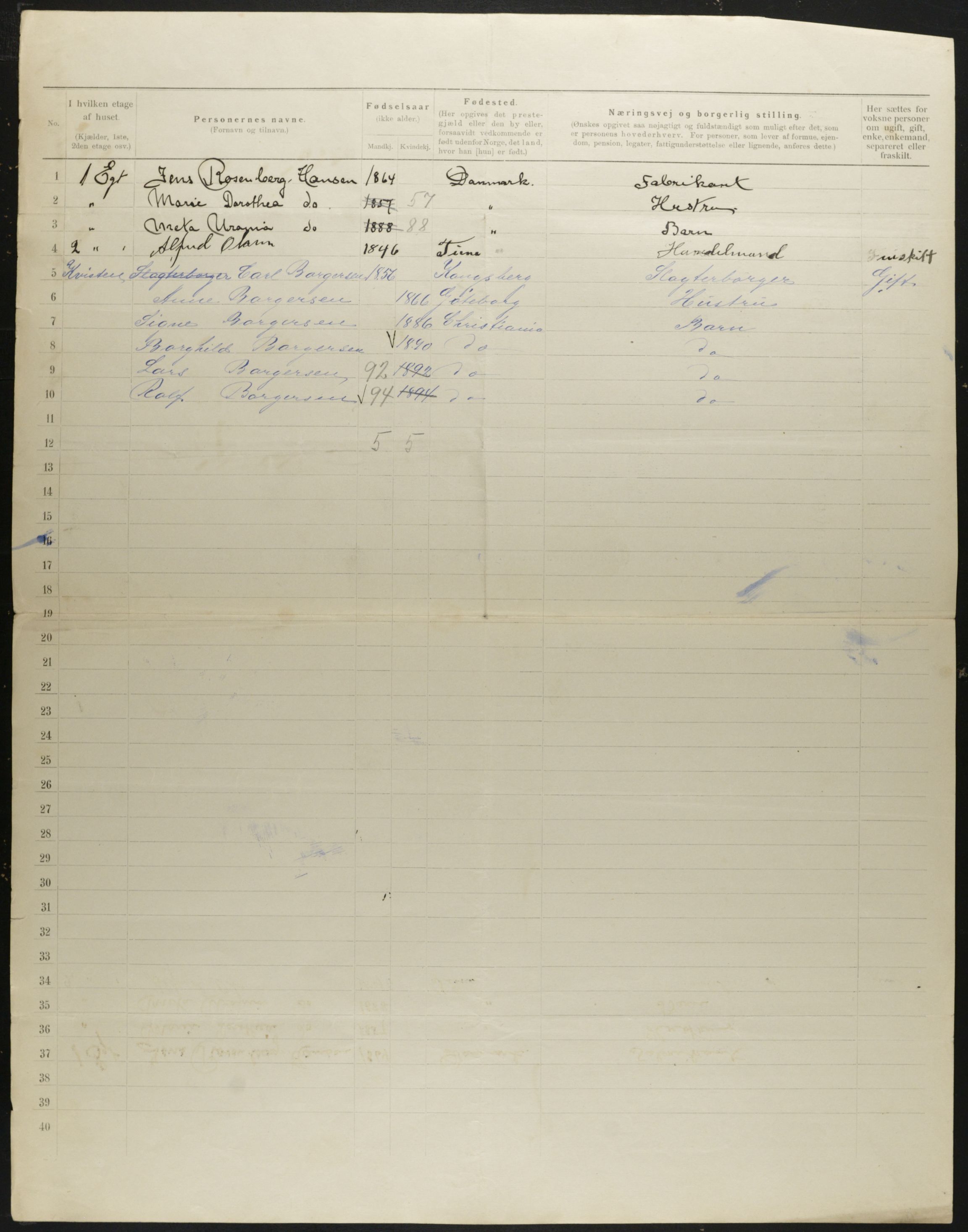 OBA, Municipal Census 1901 for Kristiania, 1901, p. 310