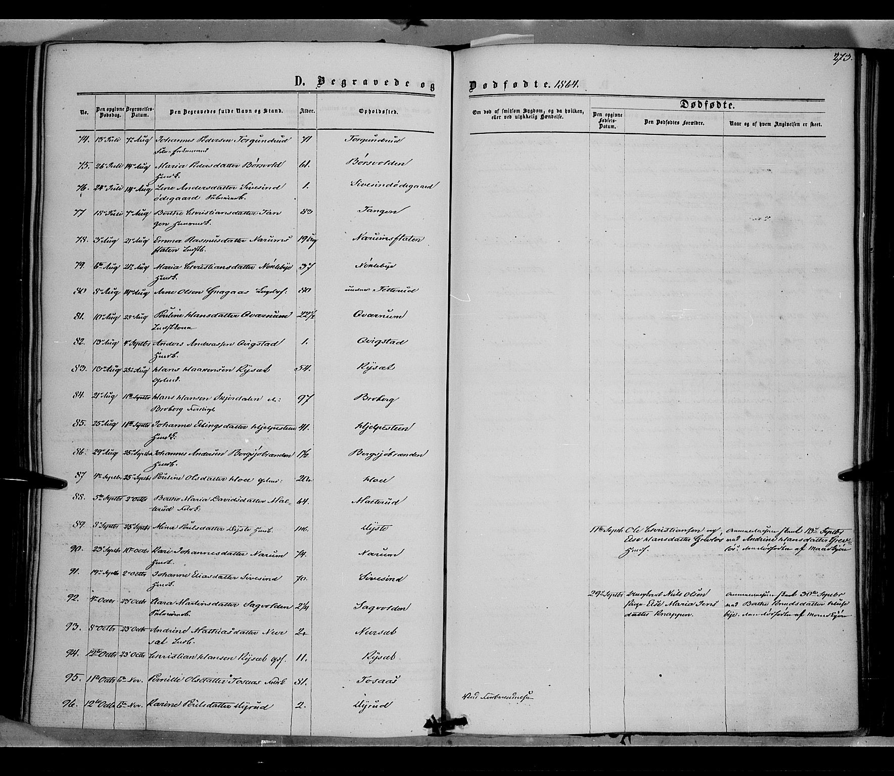 Vestre Toten prestekontor, SAH/PREST-108/H/Ha/Haa/L0007: Parish register (official) no. 7, 1862-1869, p. 273