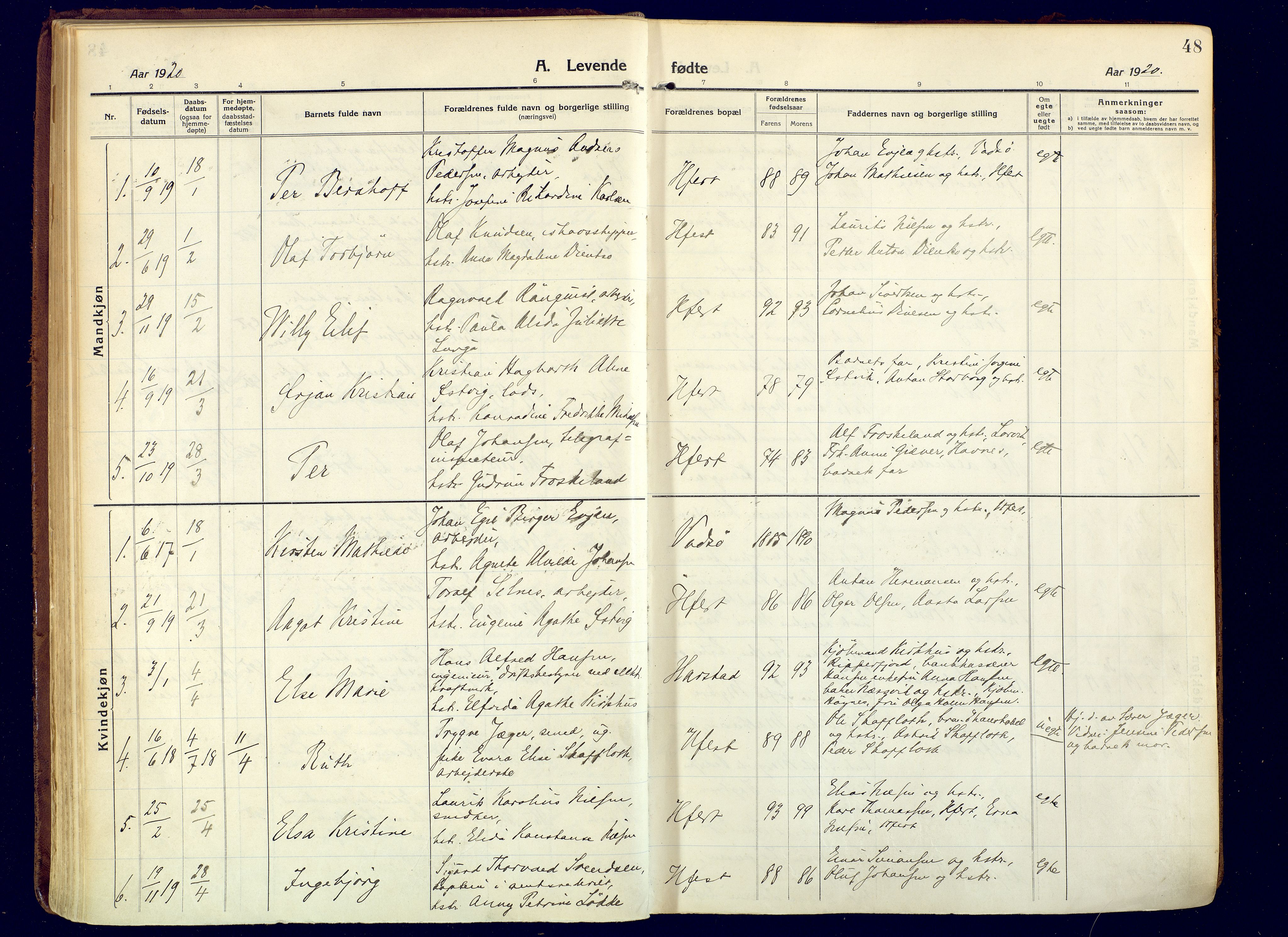 Hammerfest sokneprestkontor, SATØ/S-1347/H/Ha/L0015.kirke: Parish register (official) no. 15, 1916-1923, p. 48