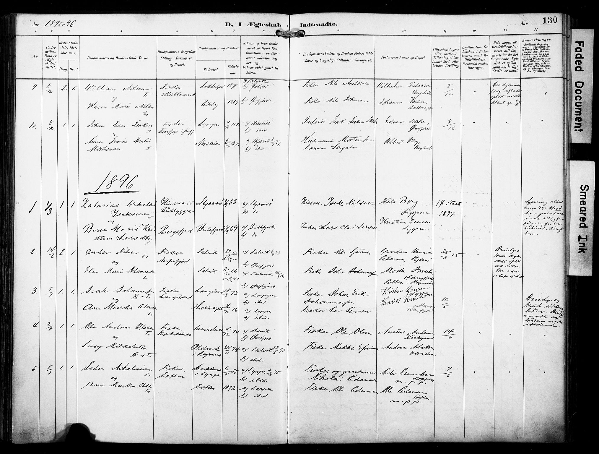 Loppa sokneprestkontor, SATØ/S-1339/H/Ha/L0009kirke: Parish register (official) no. 9, 1895-1909, p. 130