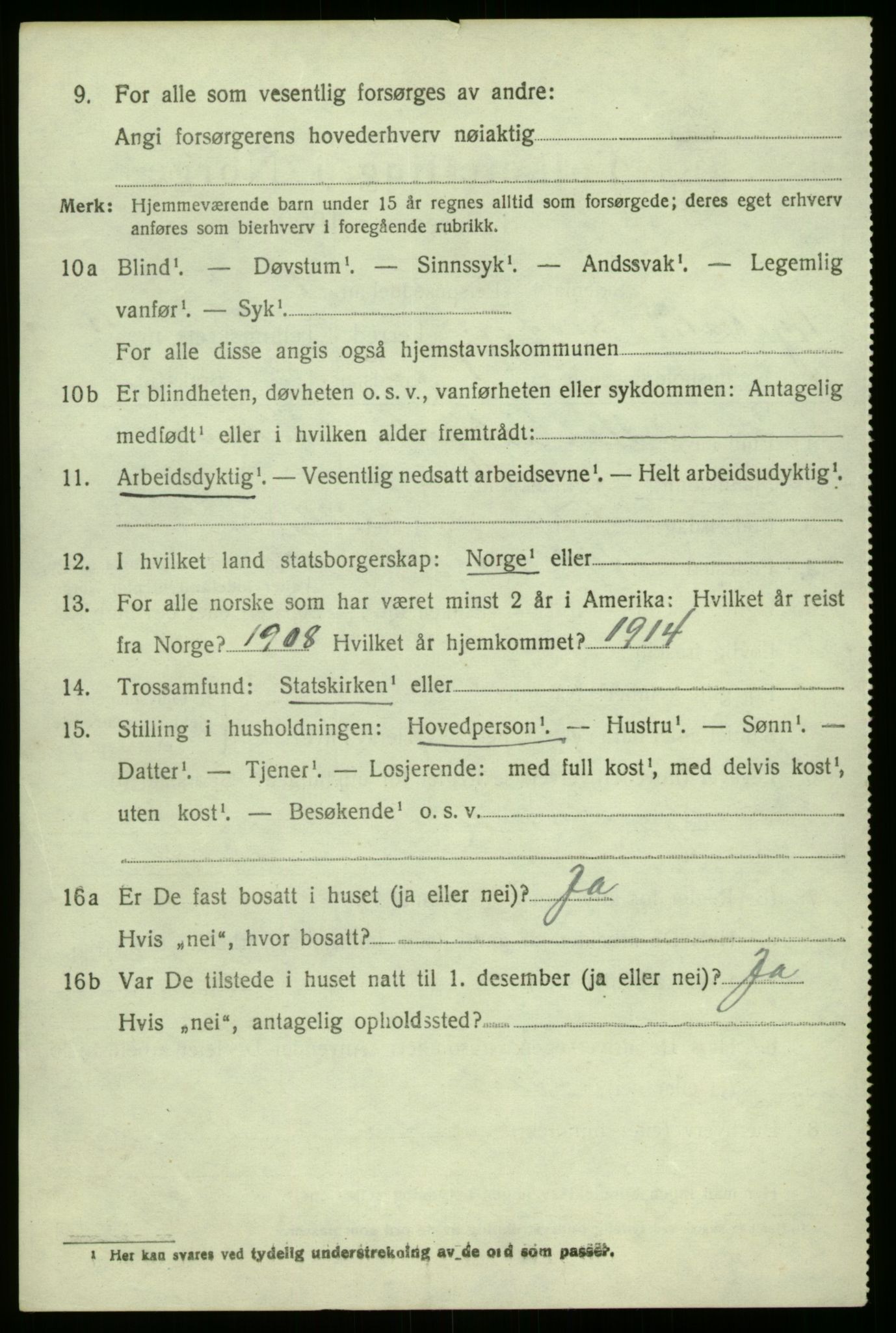 SAB, 1920 census for Hyllestad, 1920, p. 4093