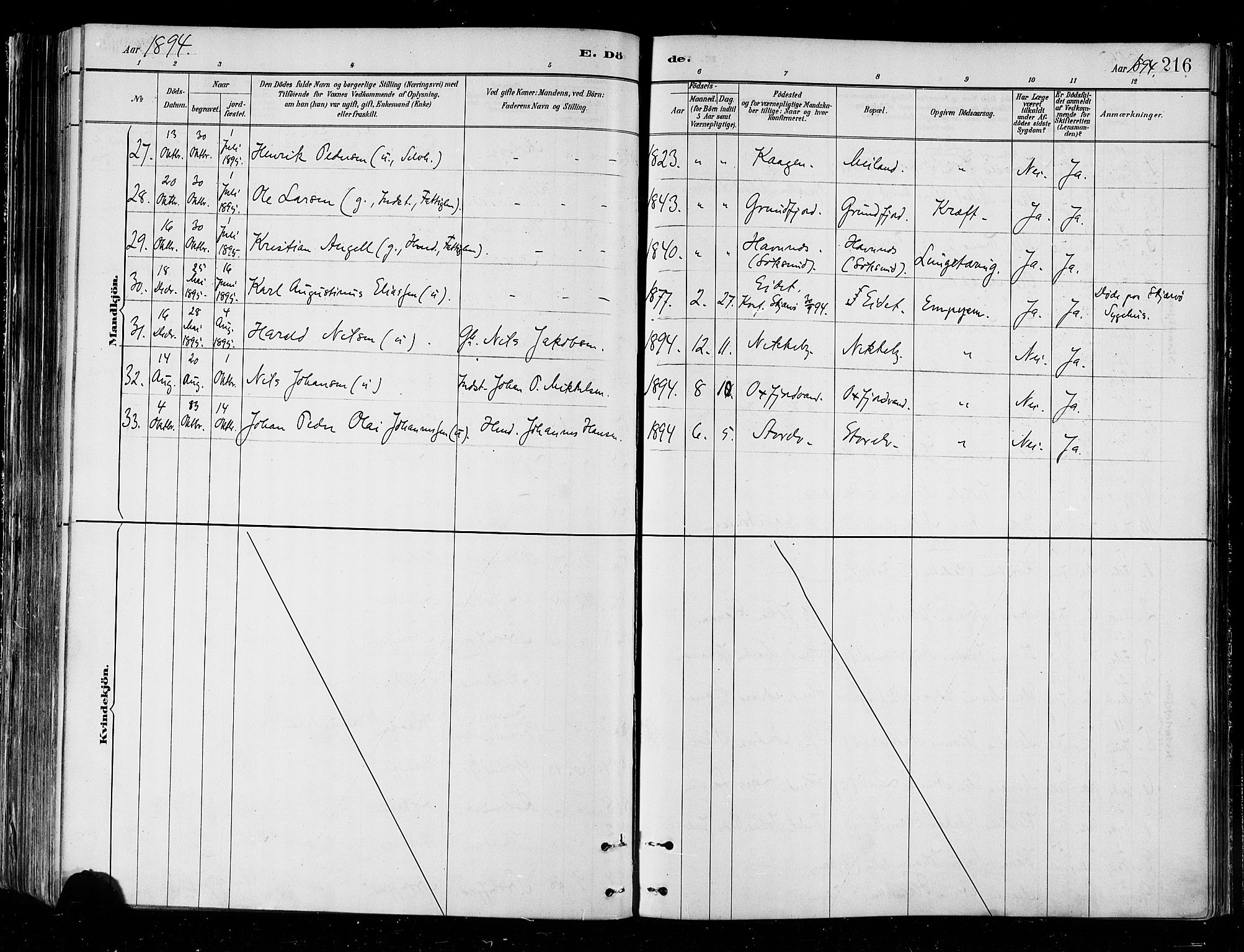 Skjervøy sokneprestkontor, SATØ/S-1300/H/Ha/Haa/L0010kirke: Parish register (official) no. 10, 1887-1898, p. 216
