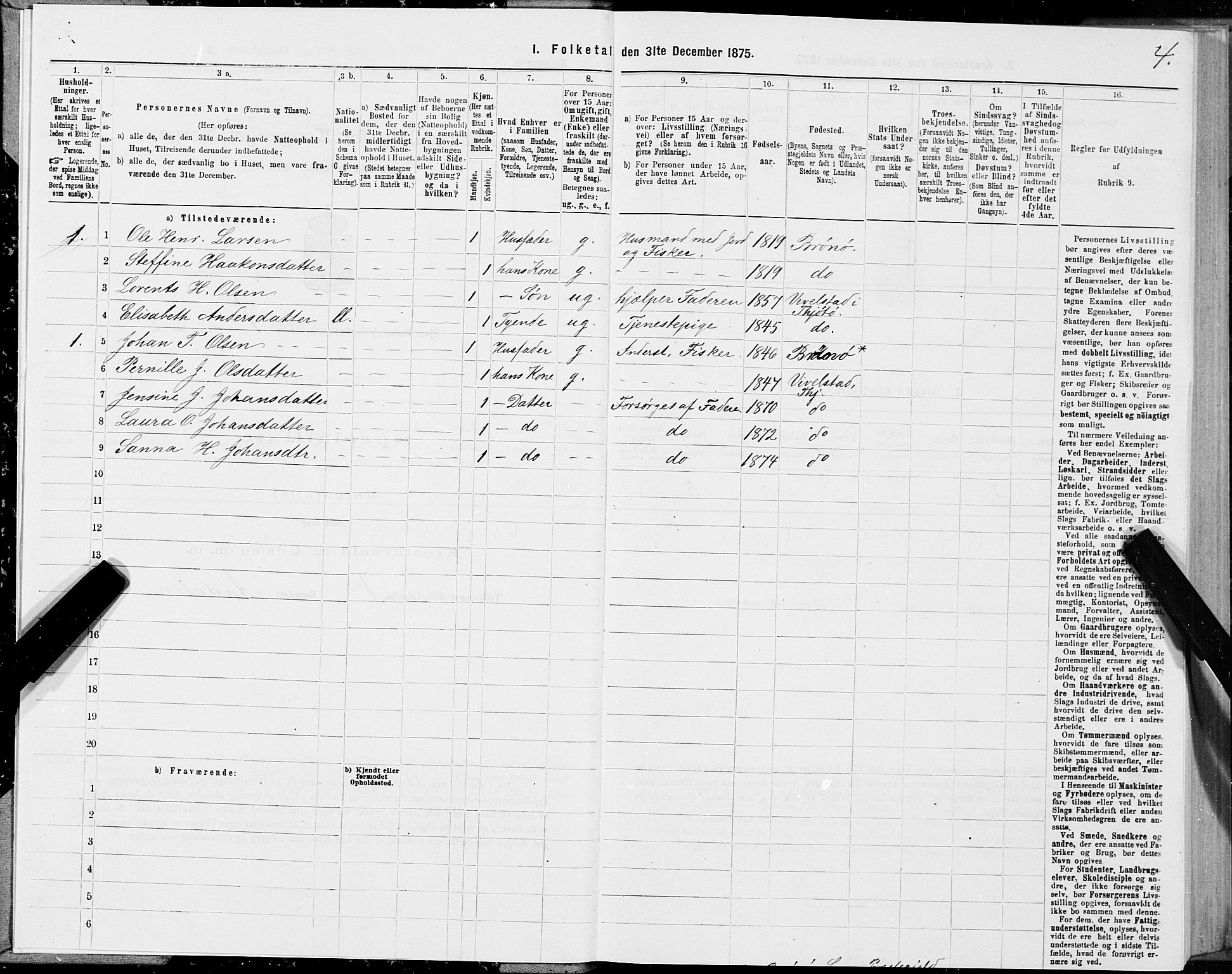 SAT, 1875 census for 1817P Tjøtta, 1875, p. 1004