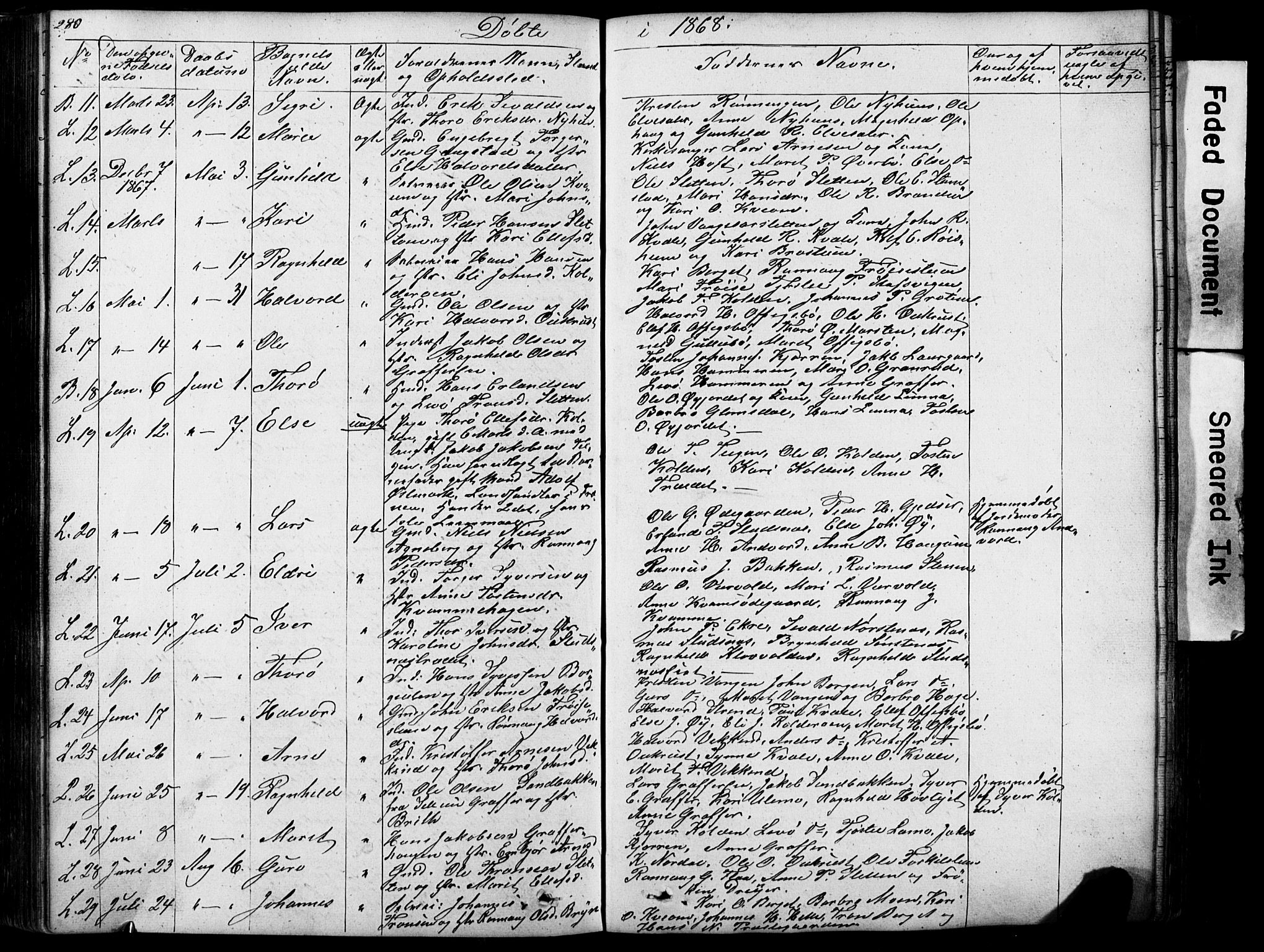 Lom prestekontor, SAH/PREST-070/L/L0012: Parish register (copy) no. 12, 1845-1873, p. 280-281