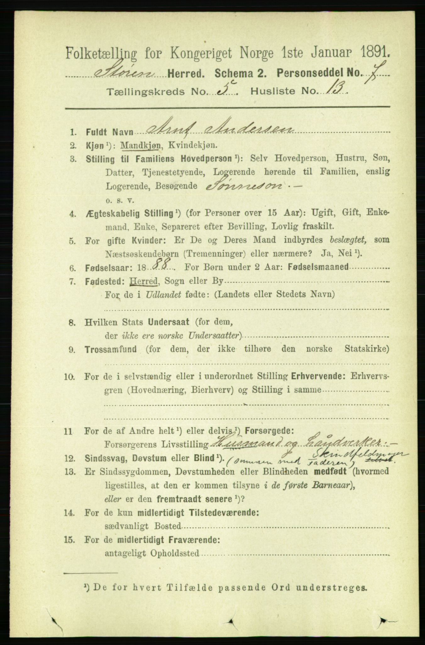 RA, 1891 census for 1648 Støren, 1891, p. 2014