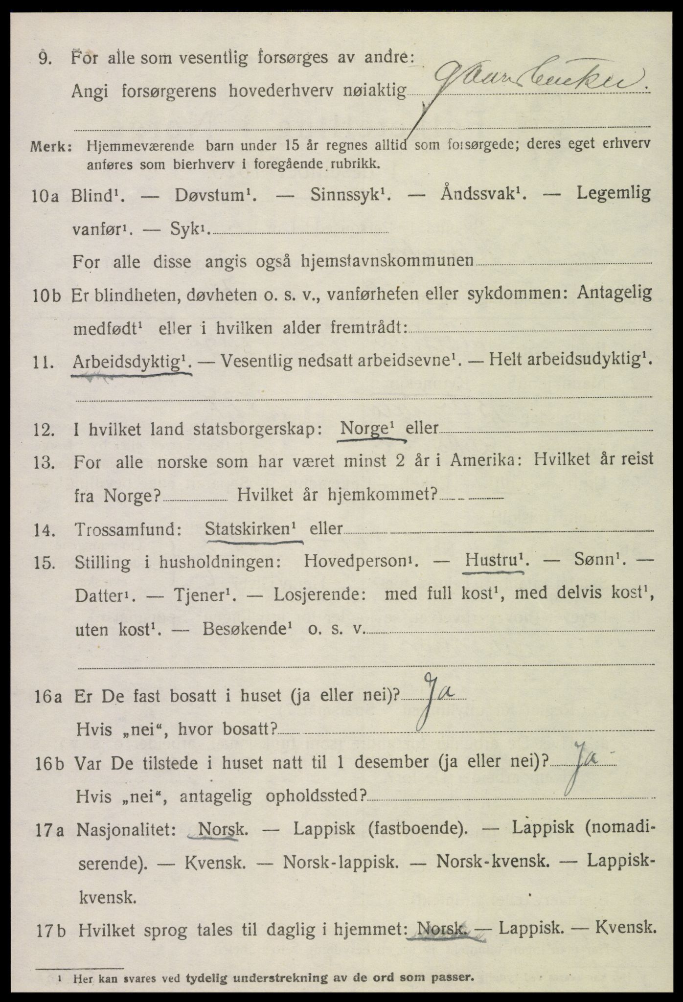 SAT, 1920 census for Leksvik, 1920, p. 4405