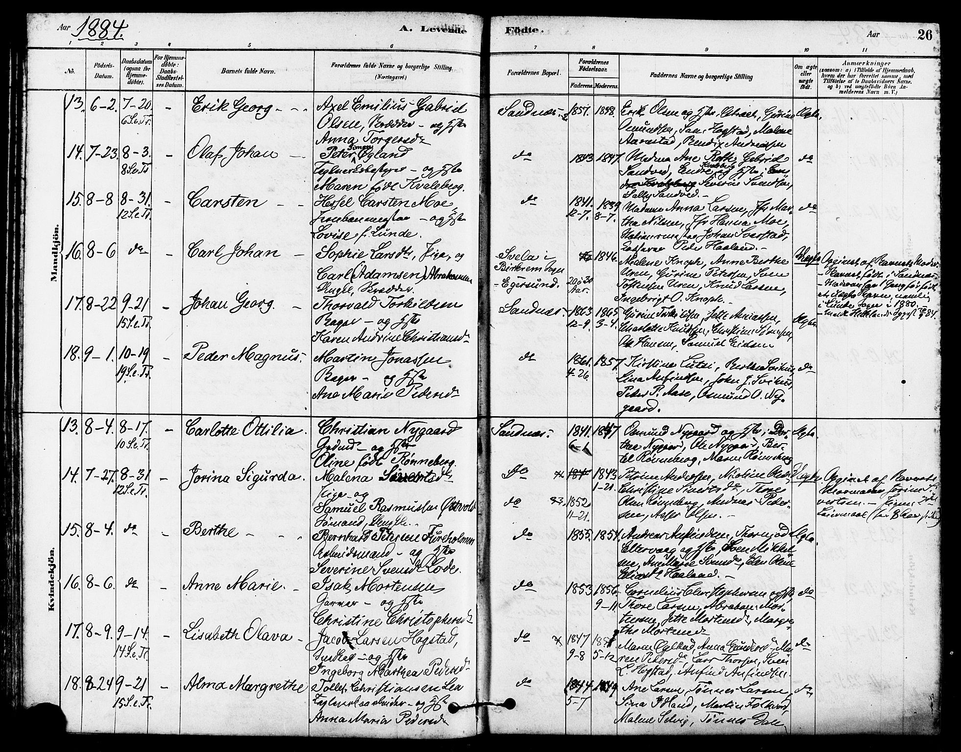 Høyland sokneprestkontor, AV/SAST-A-101799/001/30BA/L0012: Parish register (official) no. A 11, 1878-1889, p. 26