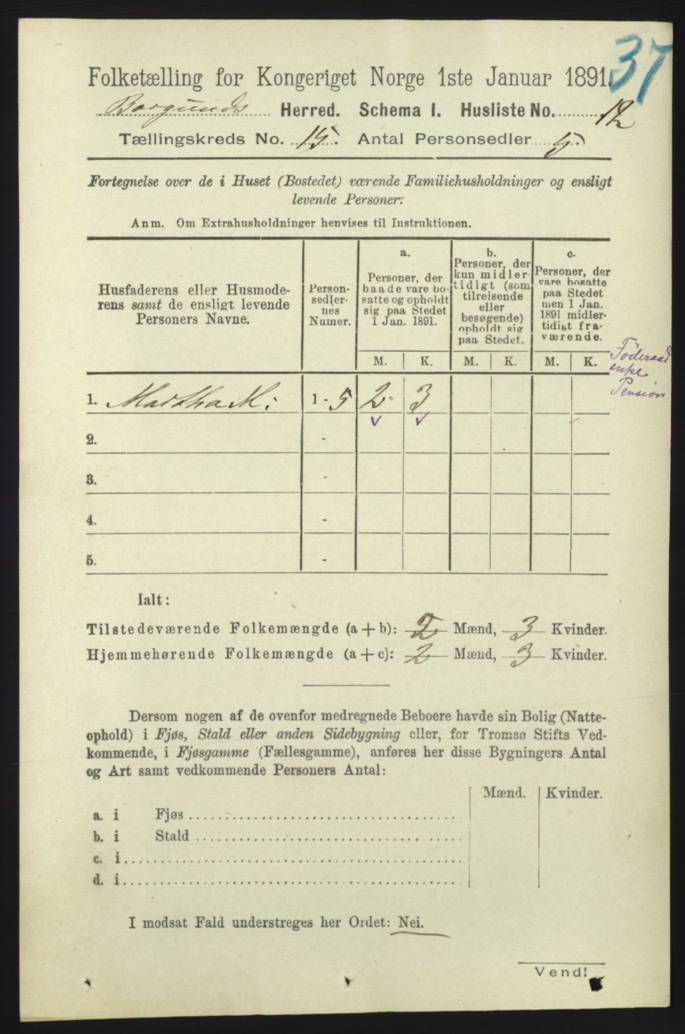 RA, 1891 census for 1531 Borgund, 1891, p. 4452