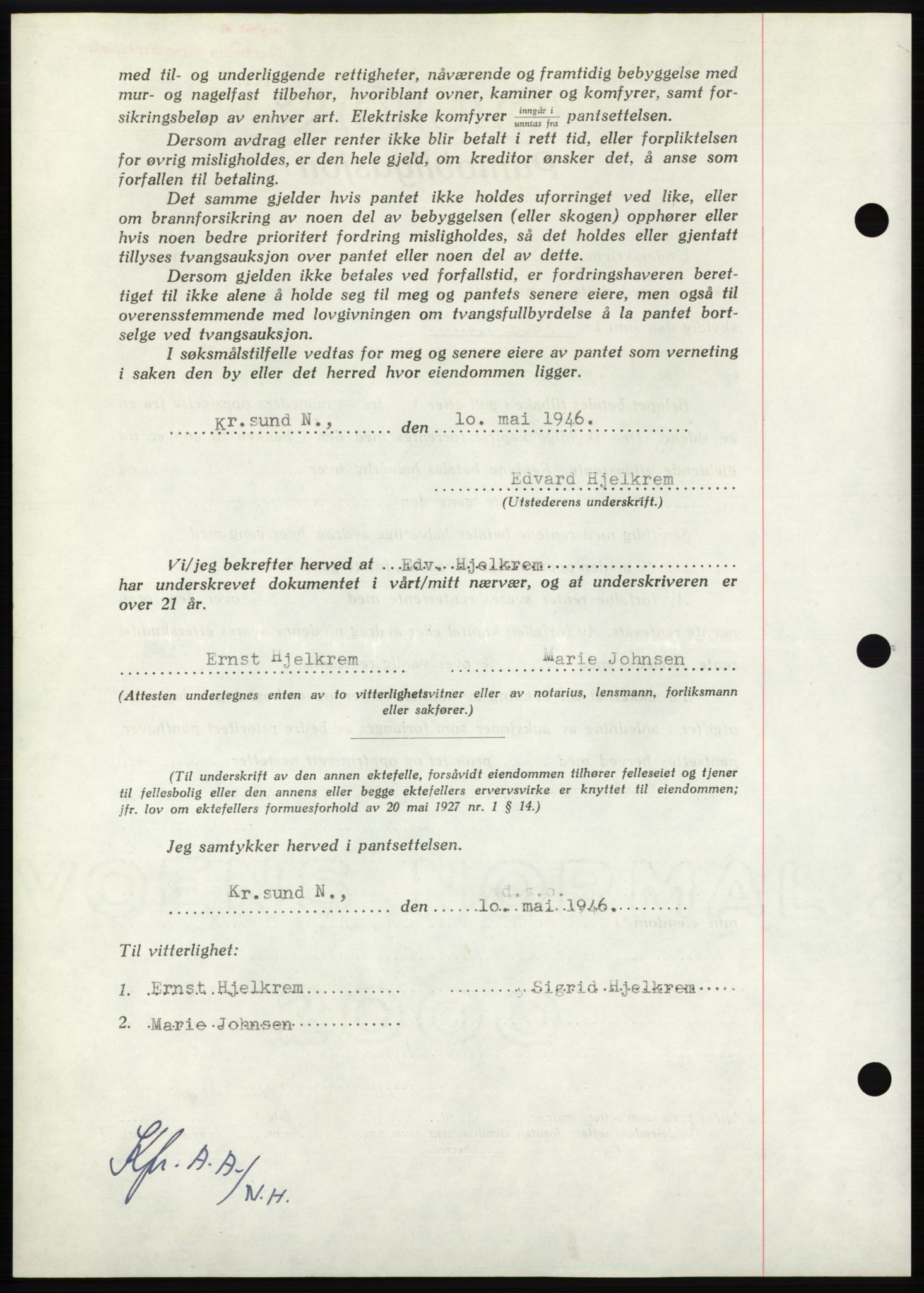 Nordmøre sorenskriveri, AV/SAT-A-4132/1/2/2Ca: Mortgage book no. B94, 1946-1946, Diary no: : 817/1946