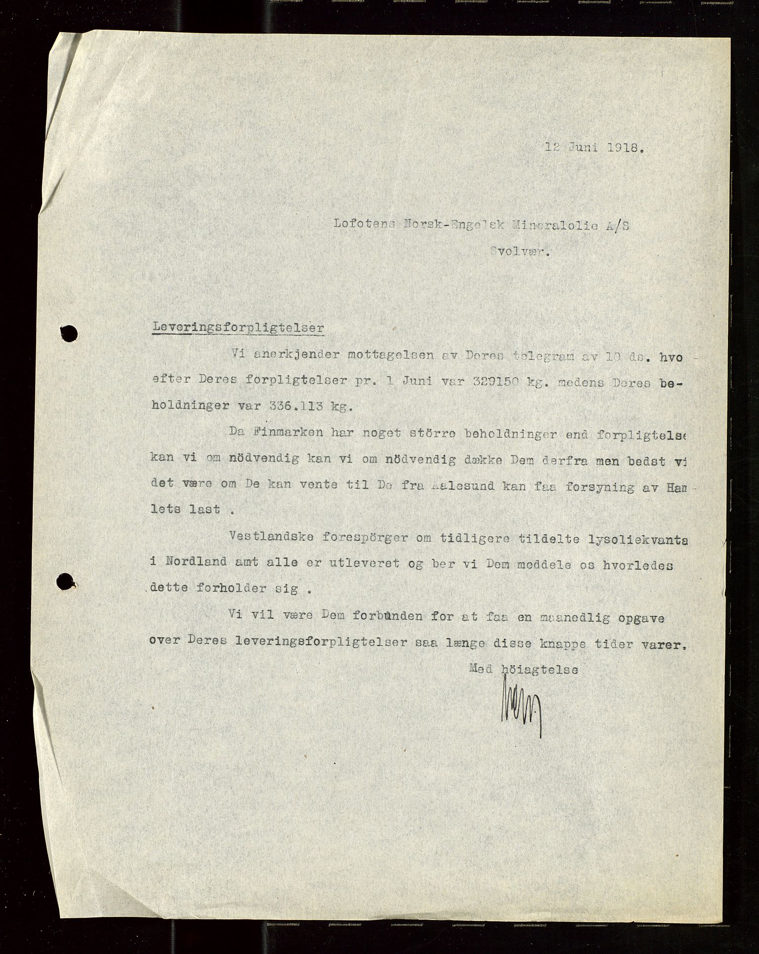 Pa 1521 - A/S Norske Shell, AV/SAST-A-101915/E/Ea/Eaa/L0022: Sjefskorrespondanse, 1918, p. 9